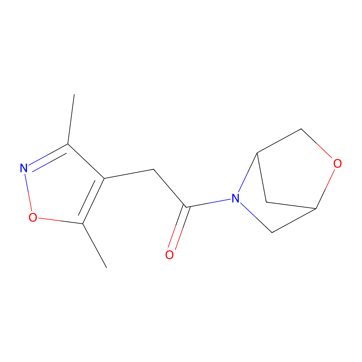 1-(2-Oxa-5-azabicyclo[2.2.1]heptan-5-yl)-2-(3,5-dimethylisoxazol-4-yl)ethanone molecular structure, CAS 2034558-16-0