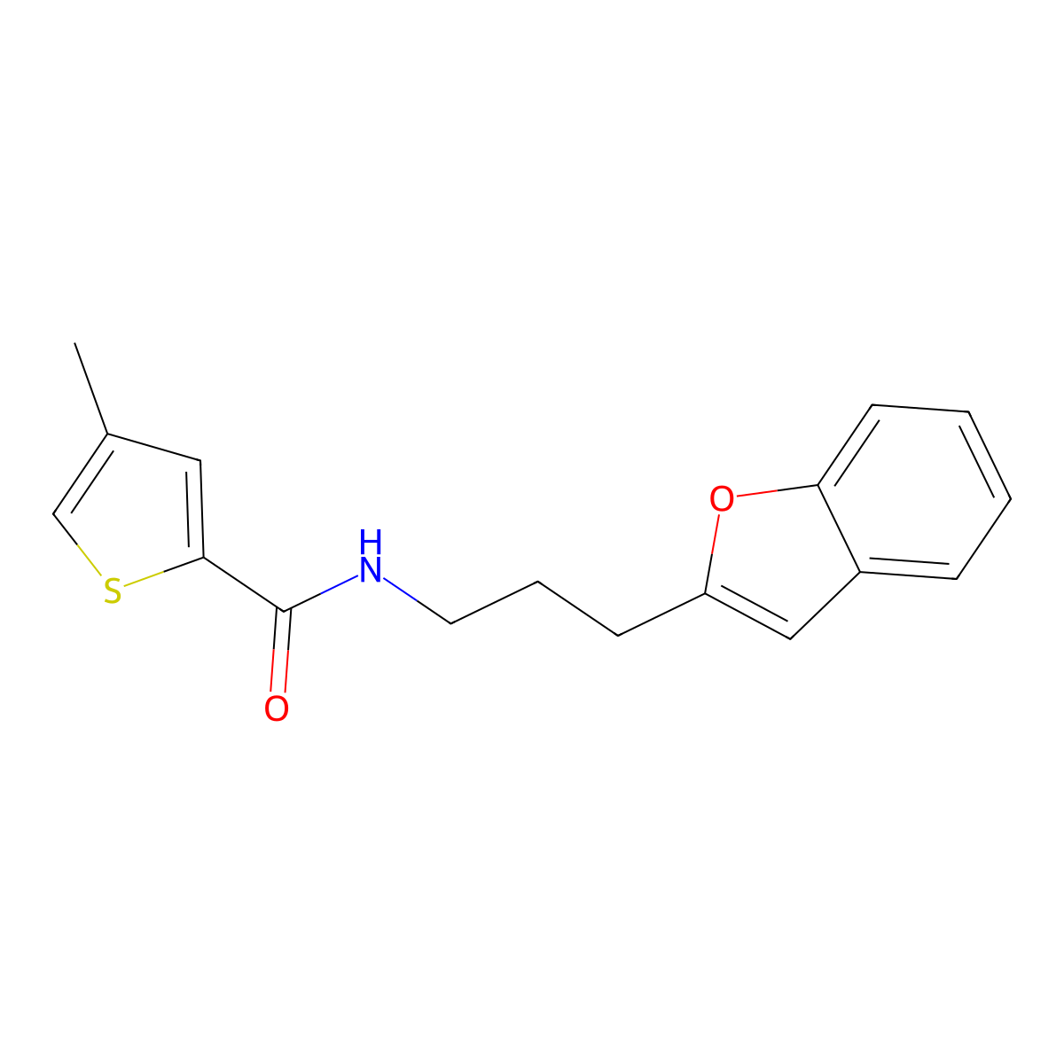 N-(3-(benzofuran-2-yl)propyl)-4-methylthiophene-2-carboxamide molecular structure, CAS 2034558-20-6