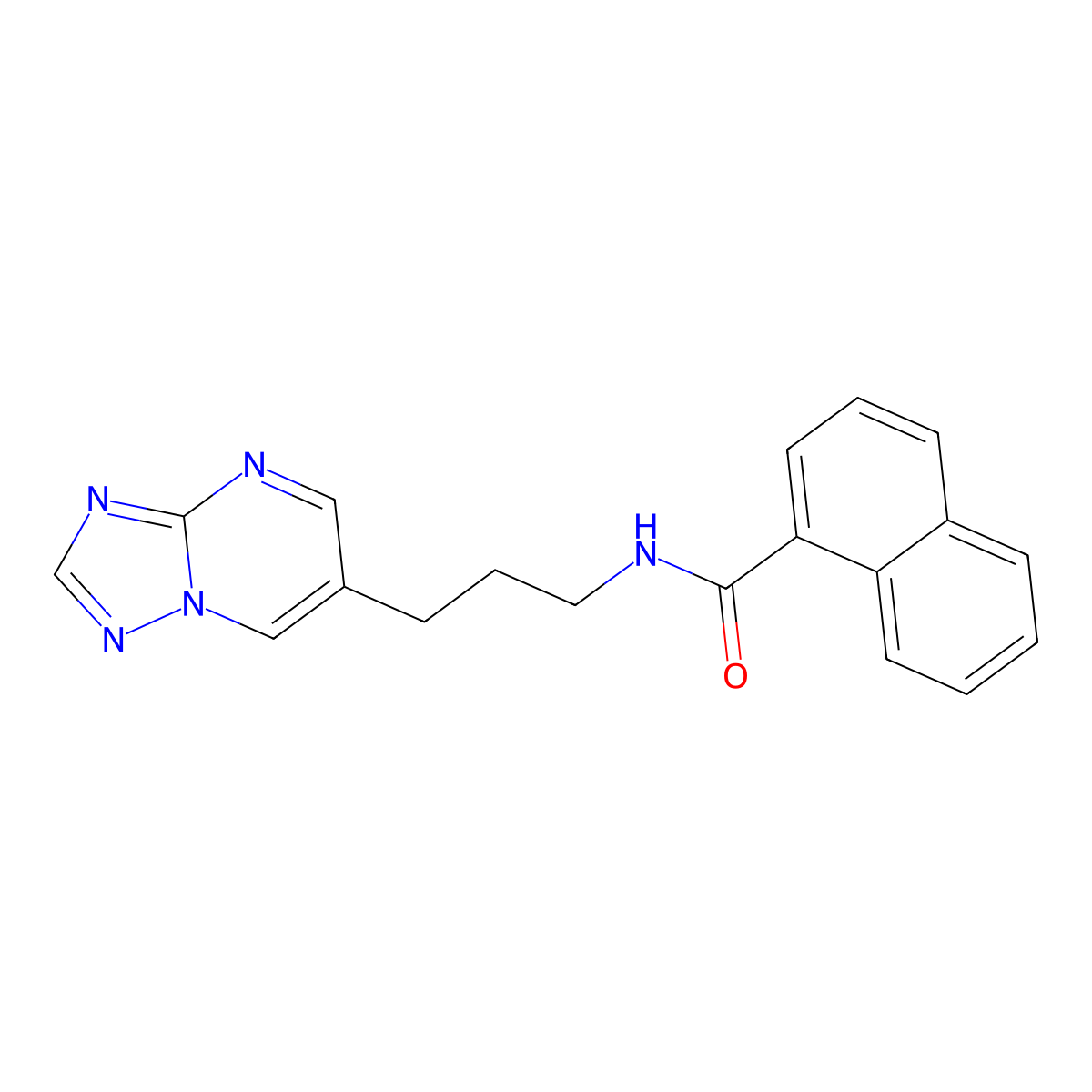 N-(3-([1,2,4]triazolo[1,5-a]pyrimidin-6-yl)propyl)-1-naphthamide molecular structure, CAS 2034558-24-0