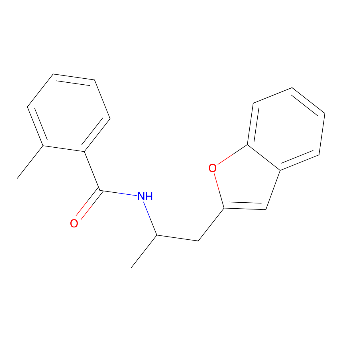 N-(1-(benzofuran-2-yl)propan-2-yl)-2-methylbenzamide molecular structure, CAS 2034558-27-3