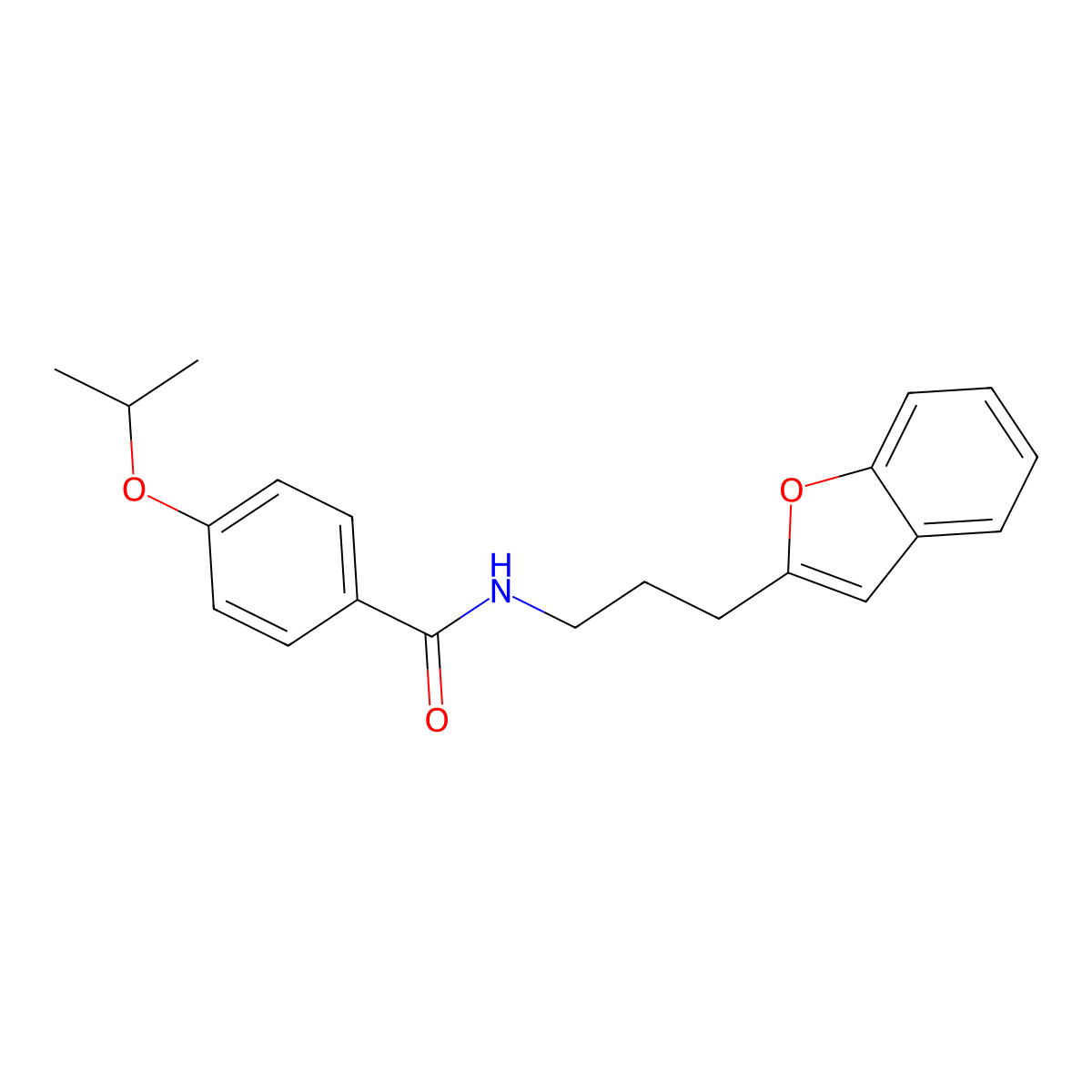 N-(3-(benzofuran-2-yl)propyl)-4-isopropoxybenzamide molecular structure, CAS 2034558-34-2