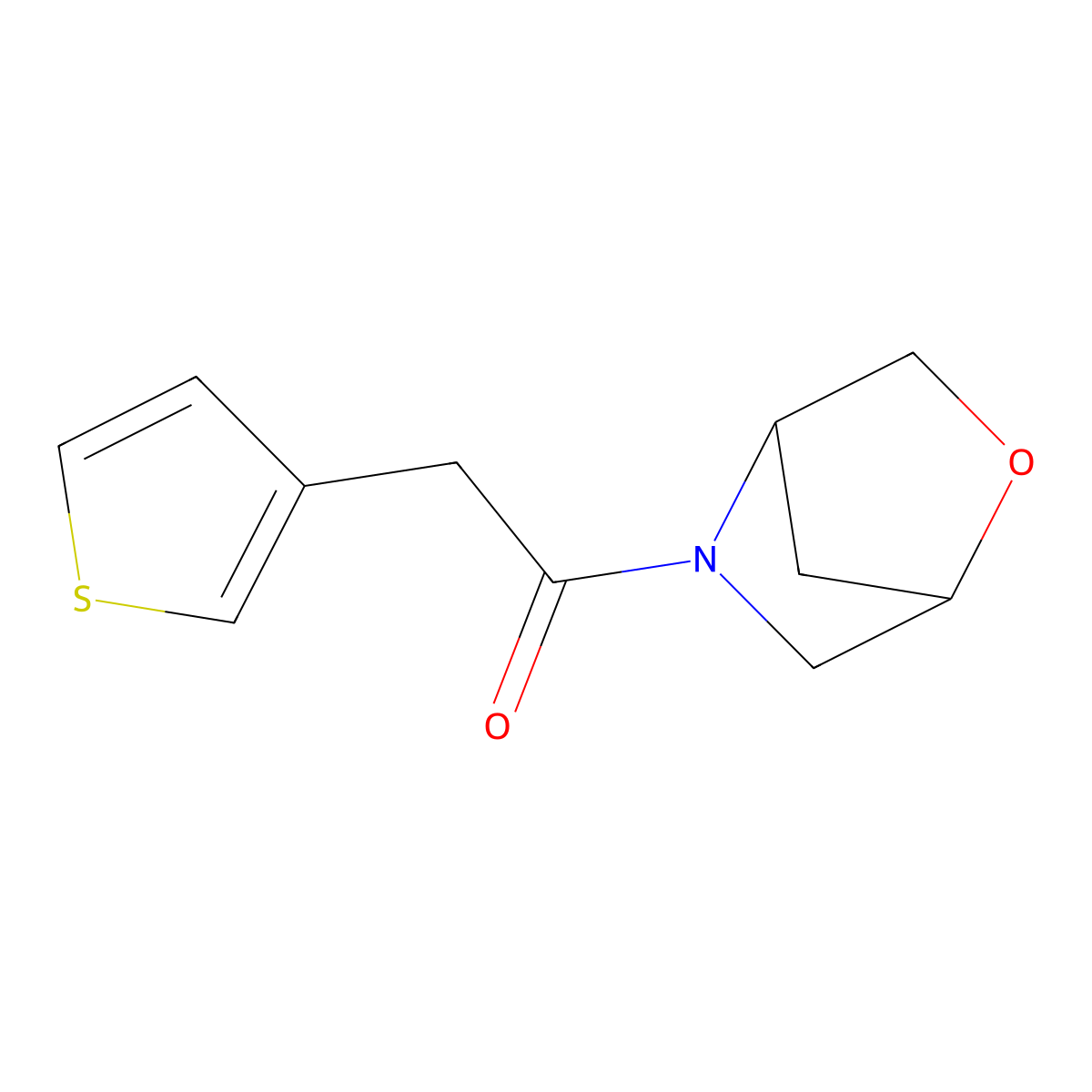 1-(2-Oxa-5-azabicyclo[2.2.1]heptan-5-yl)-2-(thiophen-3-yl)ethanone molecular structure, CAS 2034558-39-7