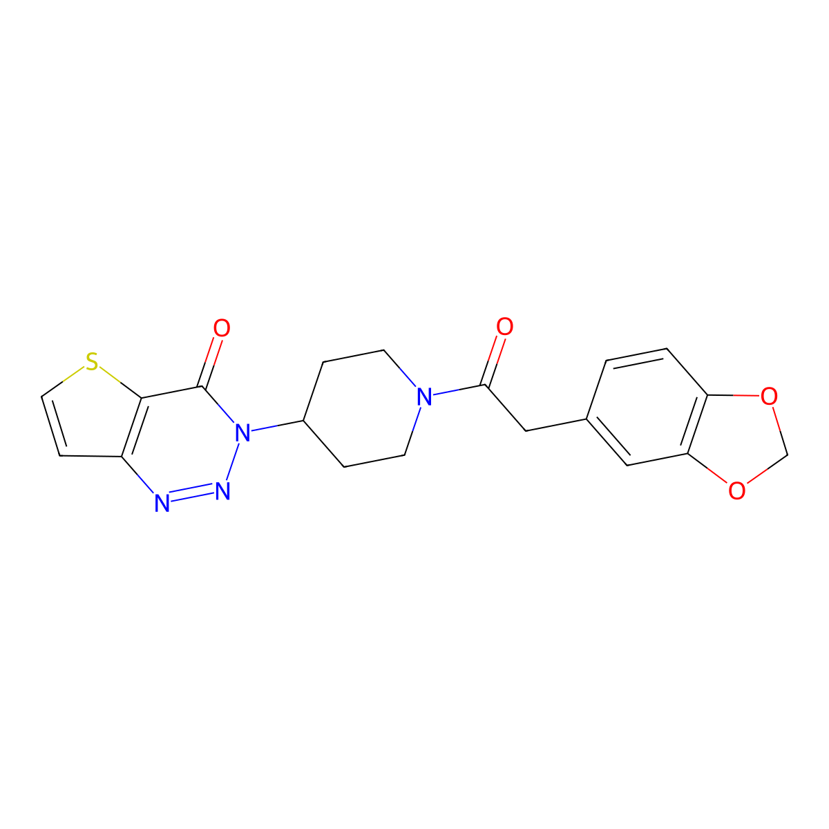 3-(1-(2-(benzo[d][1,3]dioxol-5-yl)acetyl)piperidin-4-yl)thieno[3,2-d][1,2,3]triazin-4(3H)-one molecular structure, CAS 2034558-42-2