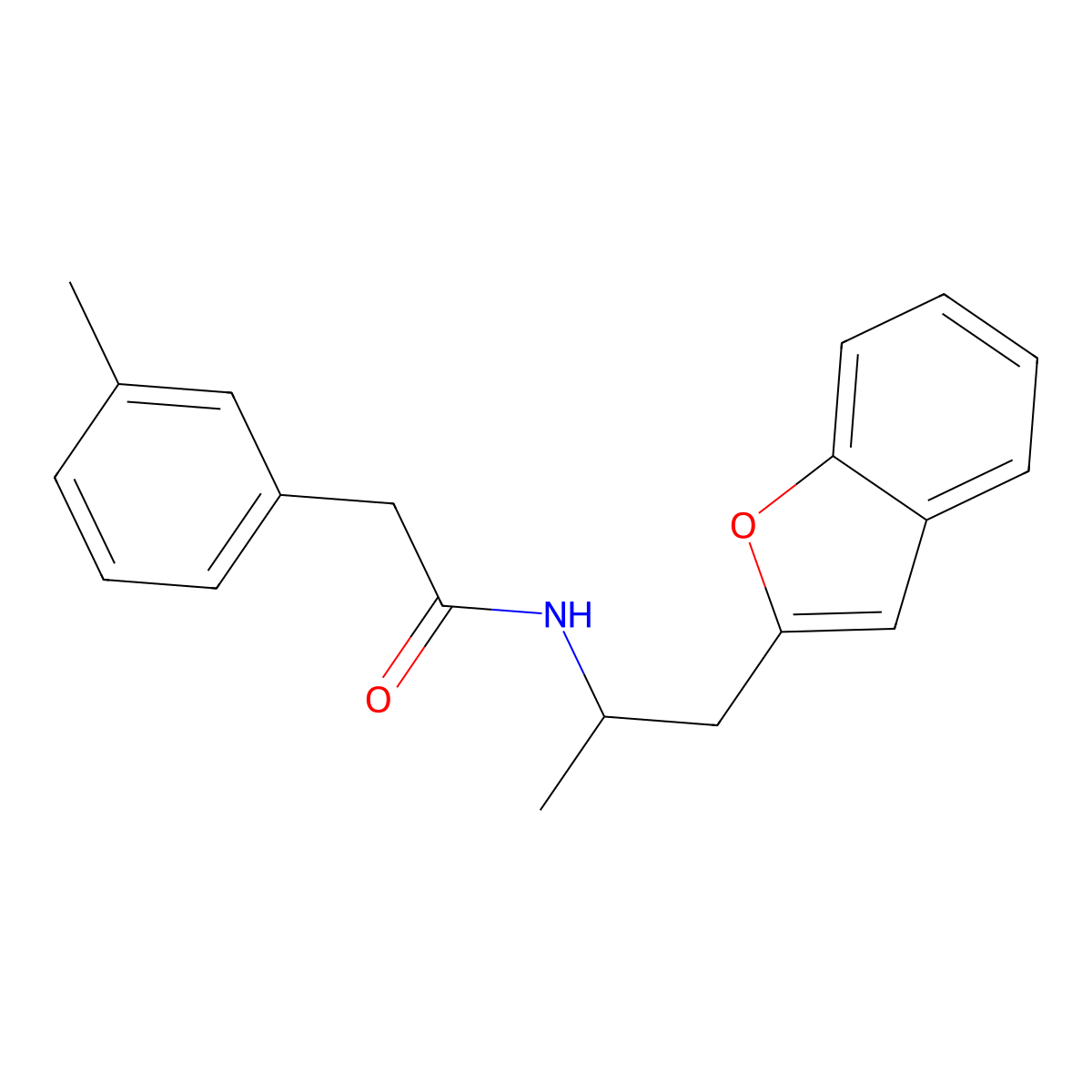 N-(1-(benzofuran-2-yl)propan-2-yl)-2-(m-tolyl)acetamide molecular structure, CAS 2034558-46-6