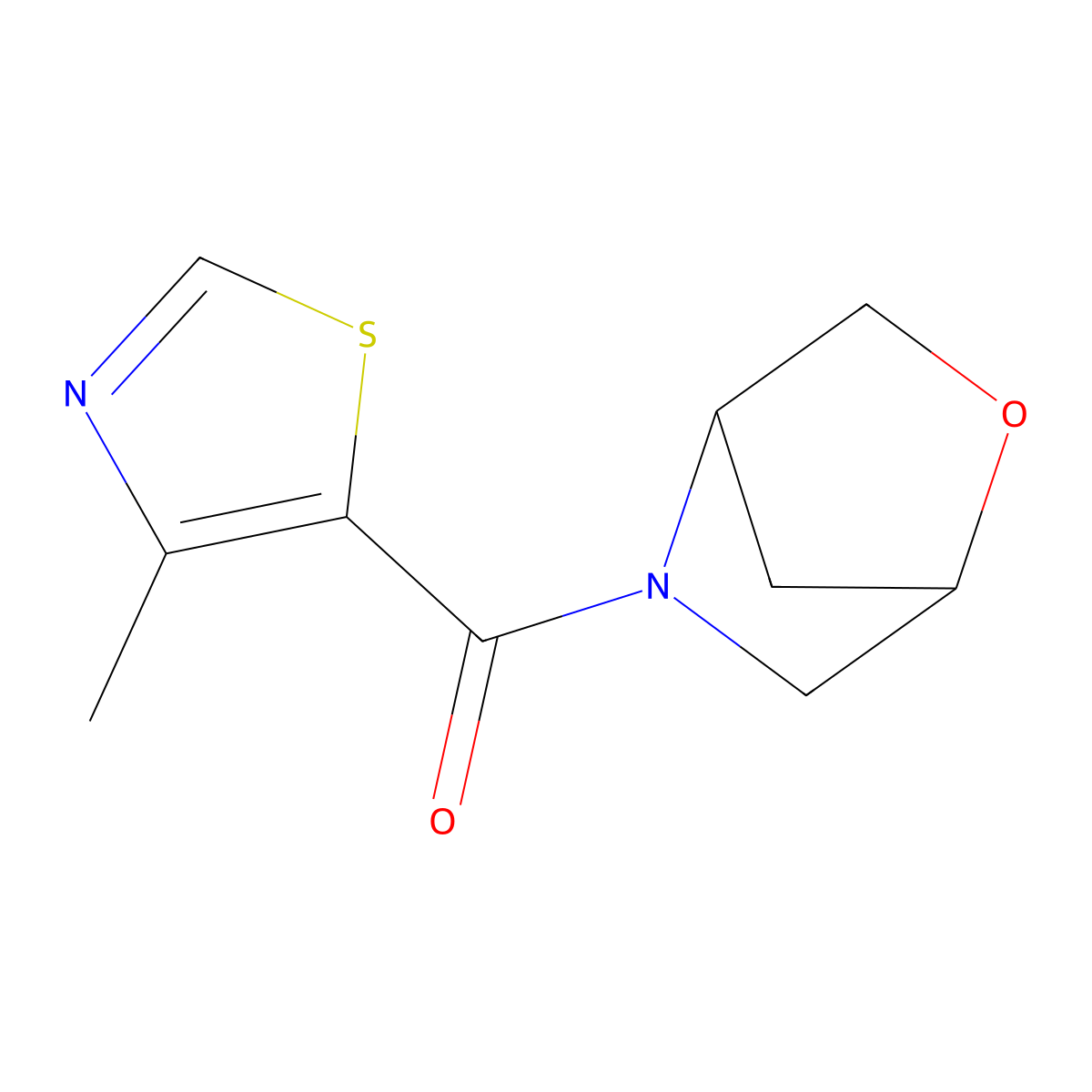2-Oxa-5-azabicyclo[2.2.1]heptan-5-yl(4-methylthiazol-5-yl)methanone molecular structure, CAS 2034558-49-9