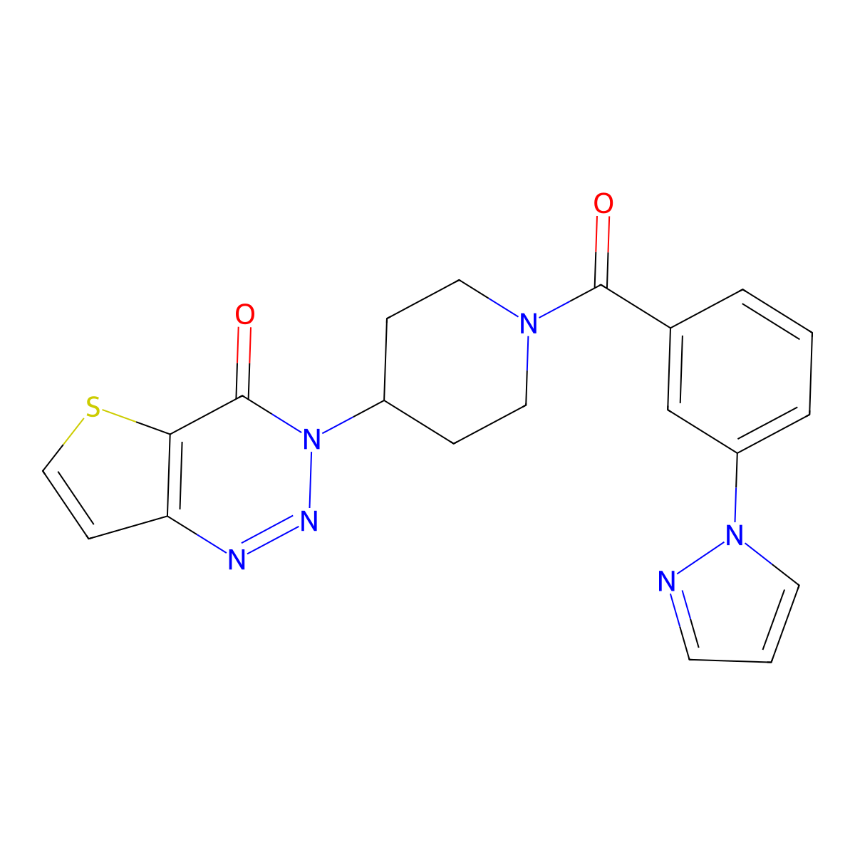 3-(1-(3-(1H-pyrazol-1-yl)benzoyl)piperidin-4-yl)thieno[3,2-d][1,2,3]triazin-4(3H)-one molecular structure, CAS 2034558-50-2