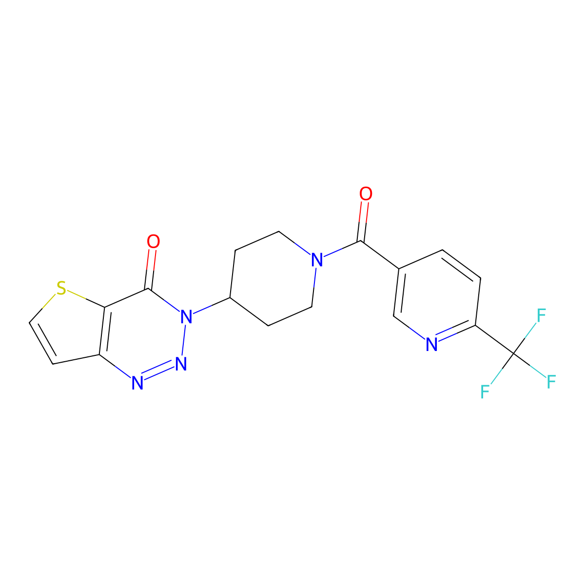 3-(1-(6-(trifluoromethyl)nicotinoyl)piperidin-4-yl)thieno[3,2-d][1,2,3]triazin-4(3H)-one molecular structure, CAS 2034558-55-7