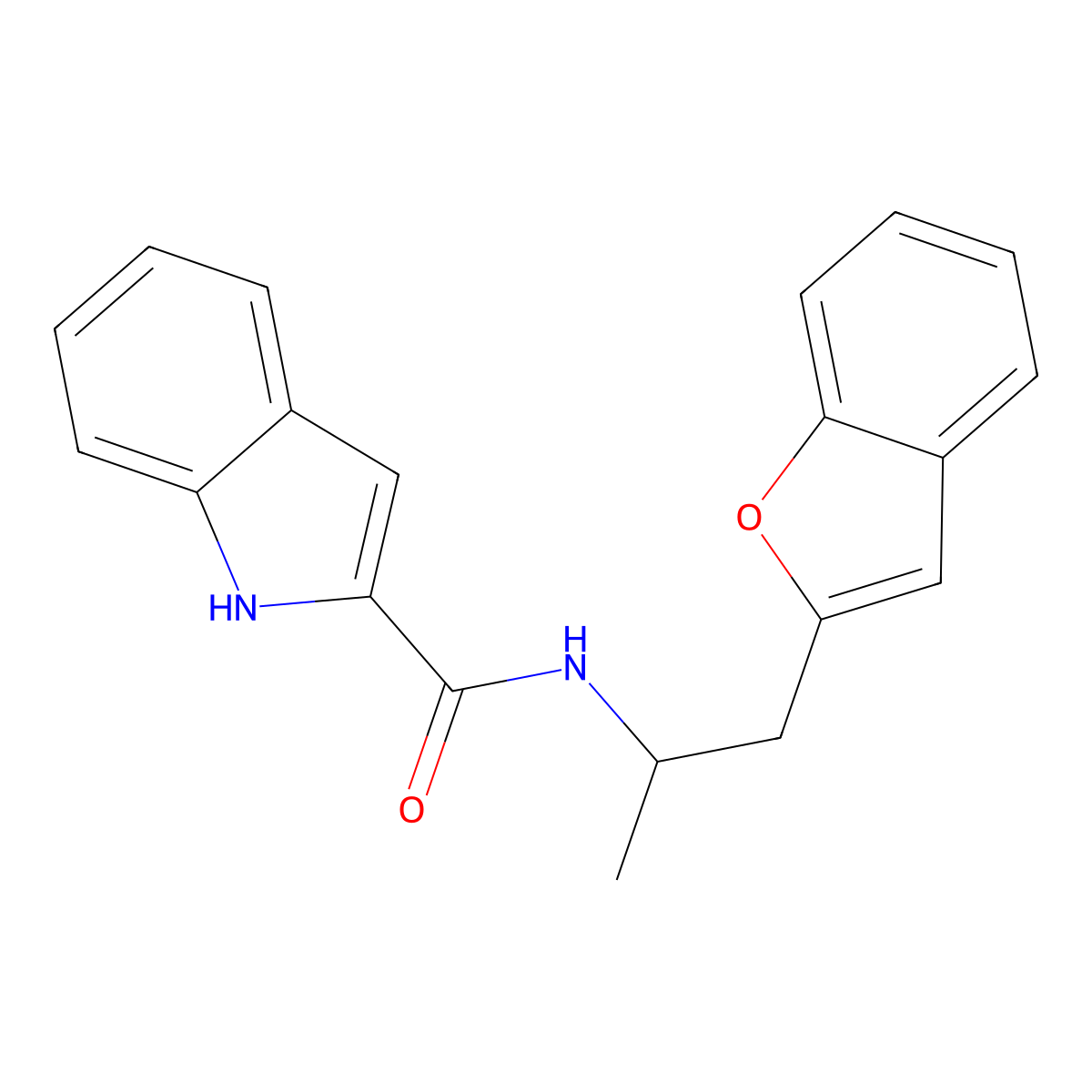 N-(1-(benzofuran-2-yl)propan-2-yl)-1H-indole-2-carboxamide molecular structure, CAS 2034558-57-9