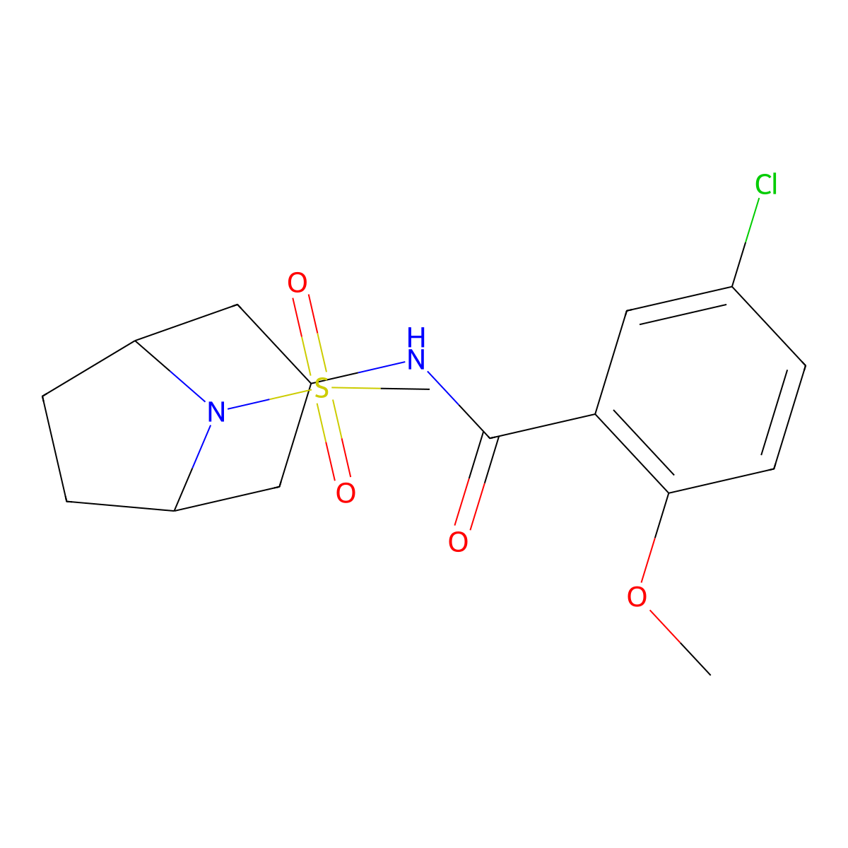 5-chloro-2-methoxy-N-(8-(methylsulfonyl)-8-azabicyclo[3.2.1]octan-3-yl)benzamide molecular structure, CAS 2034558-61-5