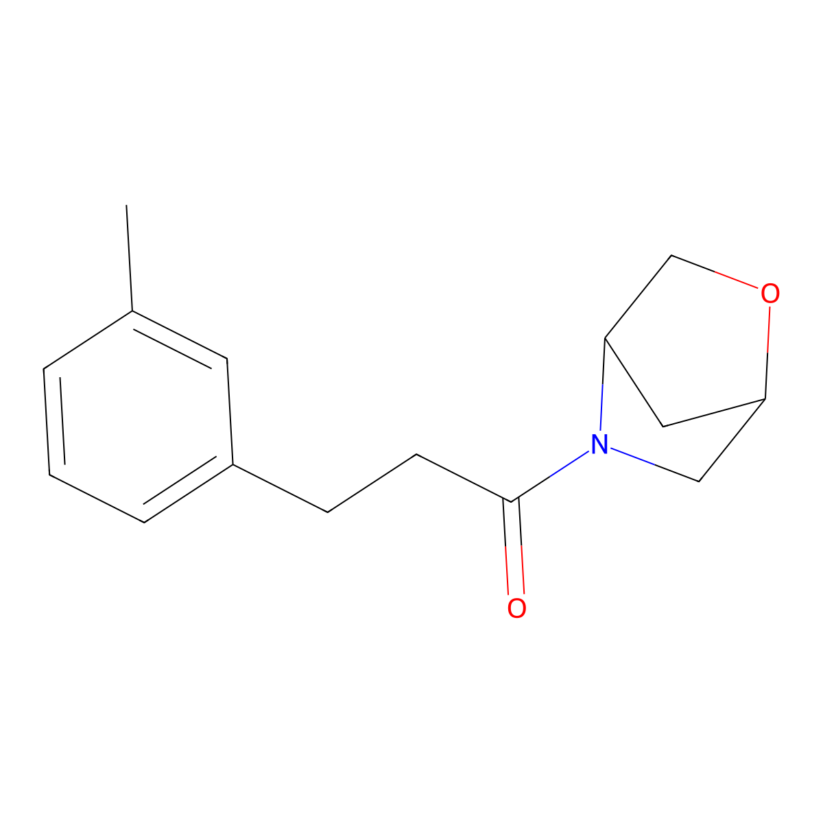 1-(2-Oxa-5-azabicyclo[2.2.1]heptan-5-yl)-3-(m-tolyl)propan-1-one molecular structure, CAS 2034558-63-7