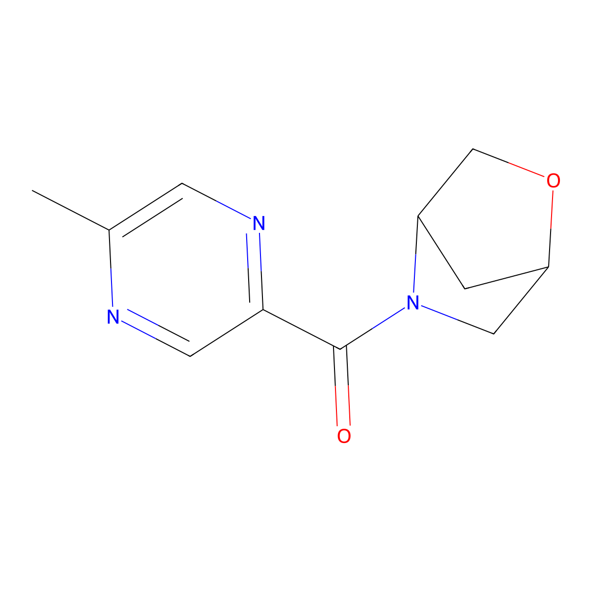 2-Oxa-5-azabicyclo[2.2.1]heptan-5-yl(5-methylpyrazin-2-yl)methanone molecular structure, CAS 2034558-69-3