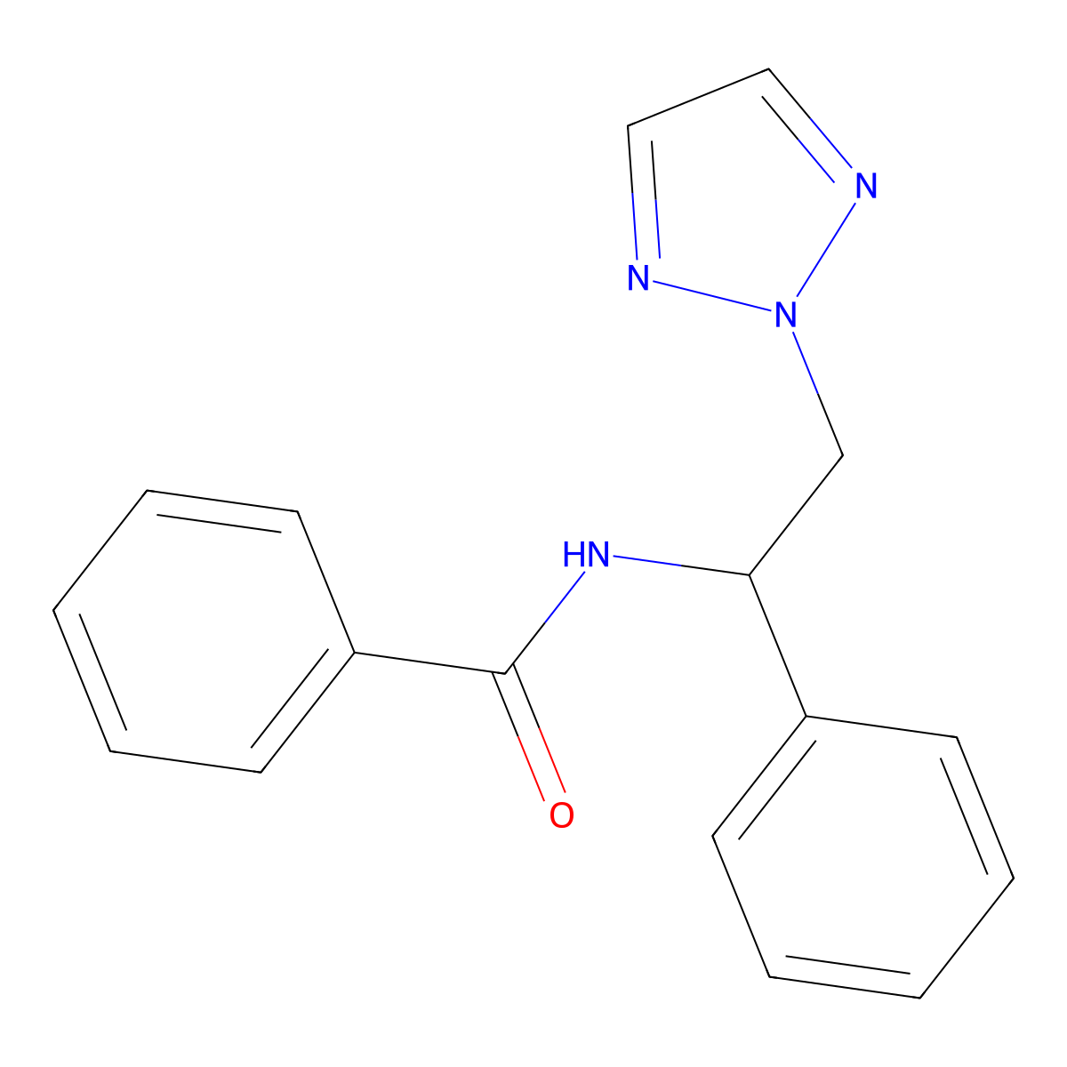 N-(1-phenyl-2-(2H-1,2,3-triazol-2-yl)ethyl)benzamide molecular structure, CAS 2034558-71-7
