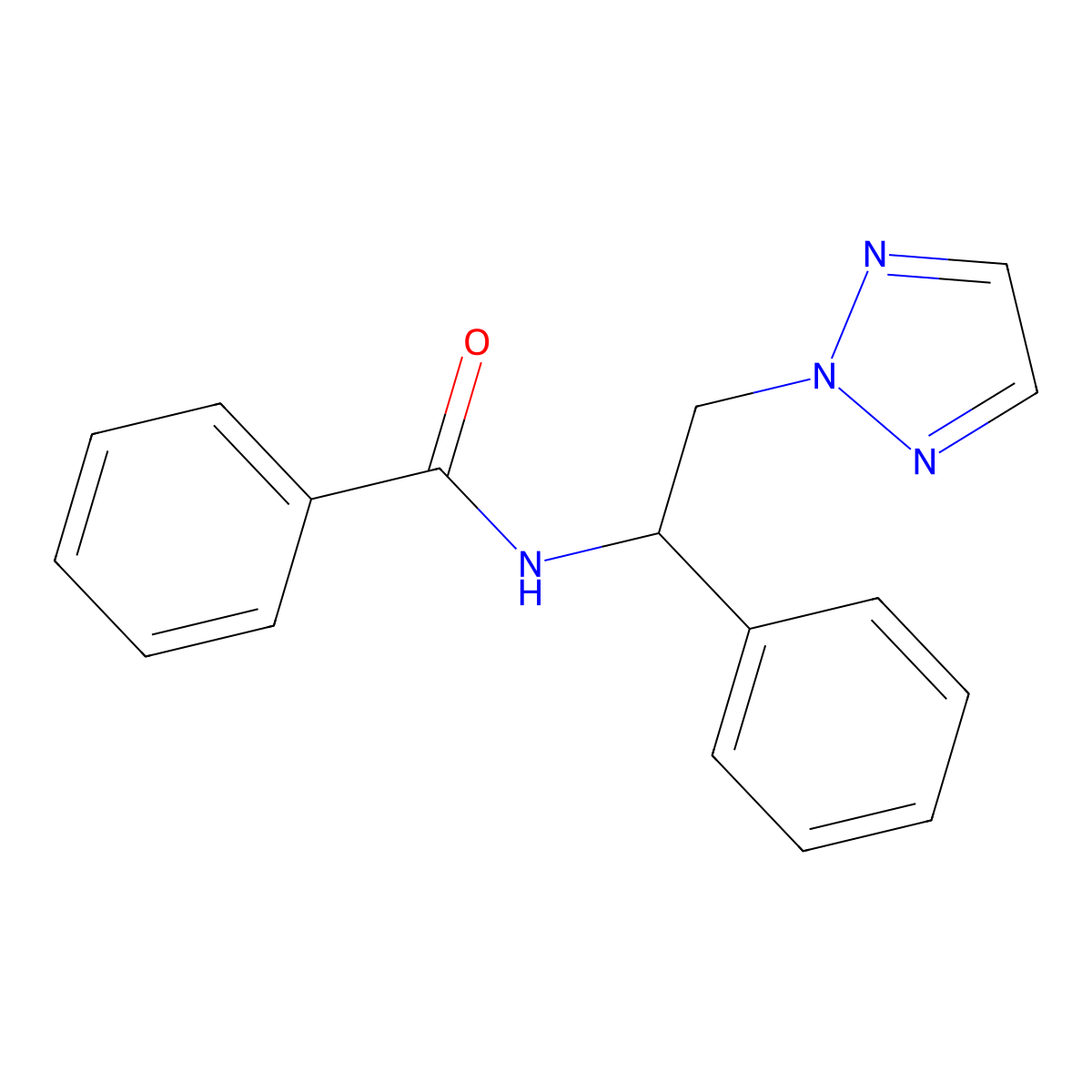 N-(1-phenyl-2-(2H-1,2,3-triazol-2-yl)ethyl)benzamide molecular structure, CAS 2034558-71-7