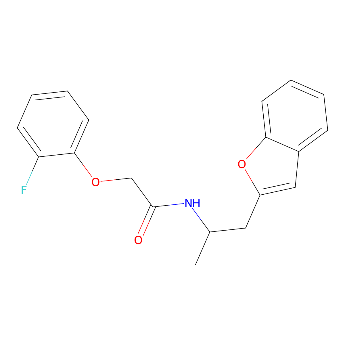 N-(1-(benzofuran-2-yl)propan-2-yl)-2-(2-fluorophenoxy)acetamide molecular structure, CAS 2034558-72-8