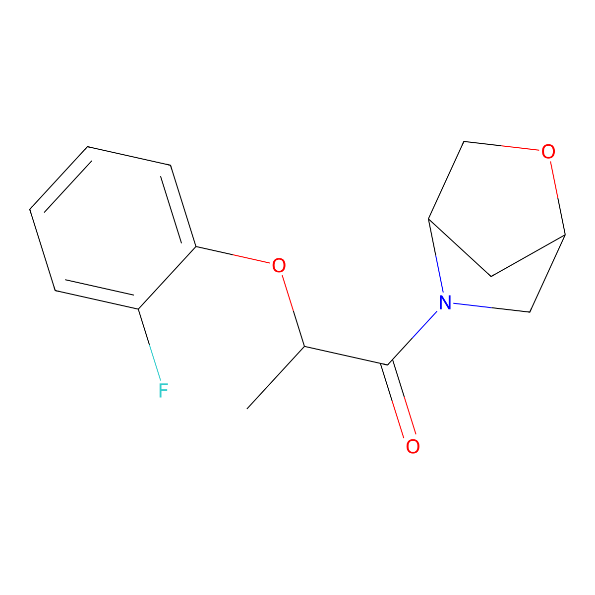 1-(2-Oxa-5-azabicyclo[2.2.1]heptan-5-yl)-2-(2-fluorophenoxy)propan-1-one molecular structure, CAS 2034558-80-8