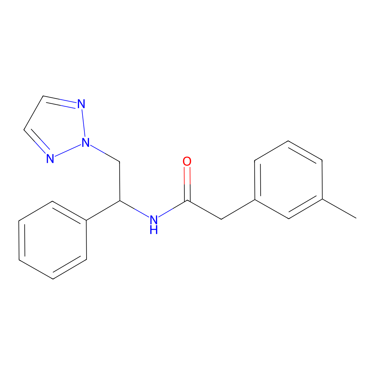 N-(1-phenyl-2-(2H-1,2,3-triazol-2-yl)ethyl)-2-(m-tolyl)acetamide molecular structure, CAS 2034558-82-0