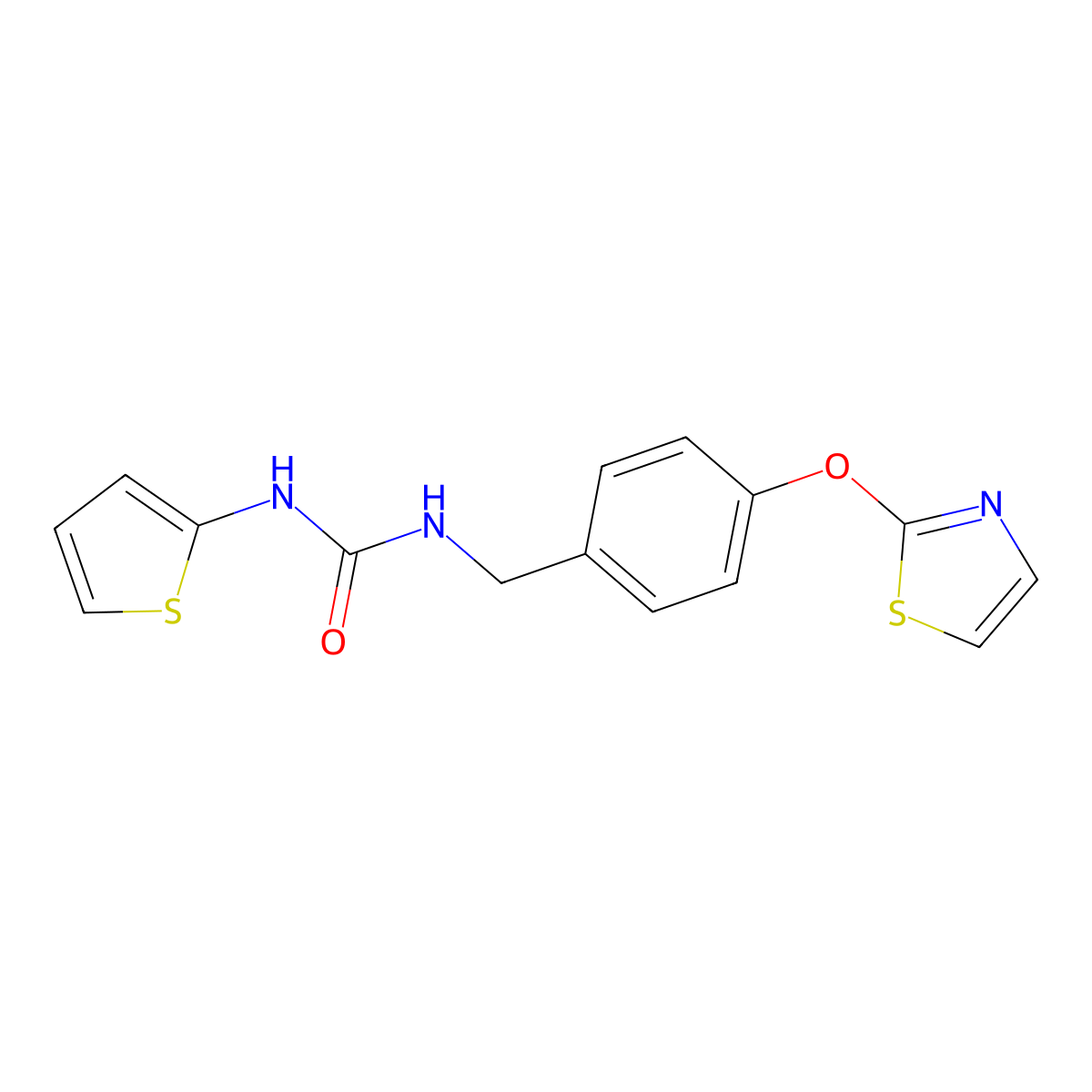 1-(4-(Thiazol-2-yloxy)benzyl)-3-(thiophen-2-yl)urea molecular structure, CAS 2034559-02-7