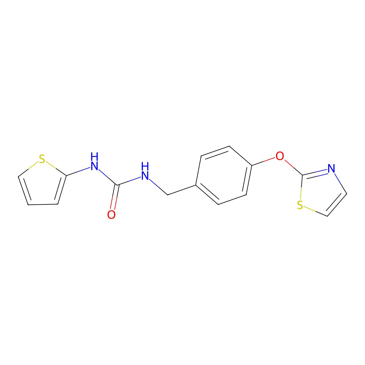1-(4-(Thiazol-2-yloxy)benzyl)-3-(thiophen-2-yl)urea molecular structure, CAS 2034559-02-7