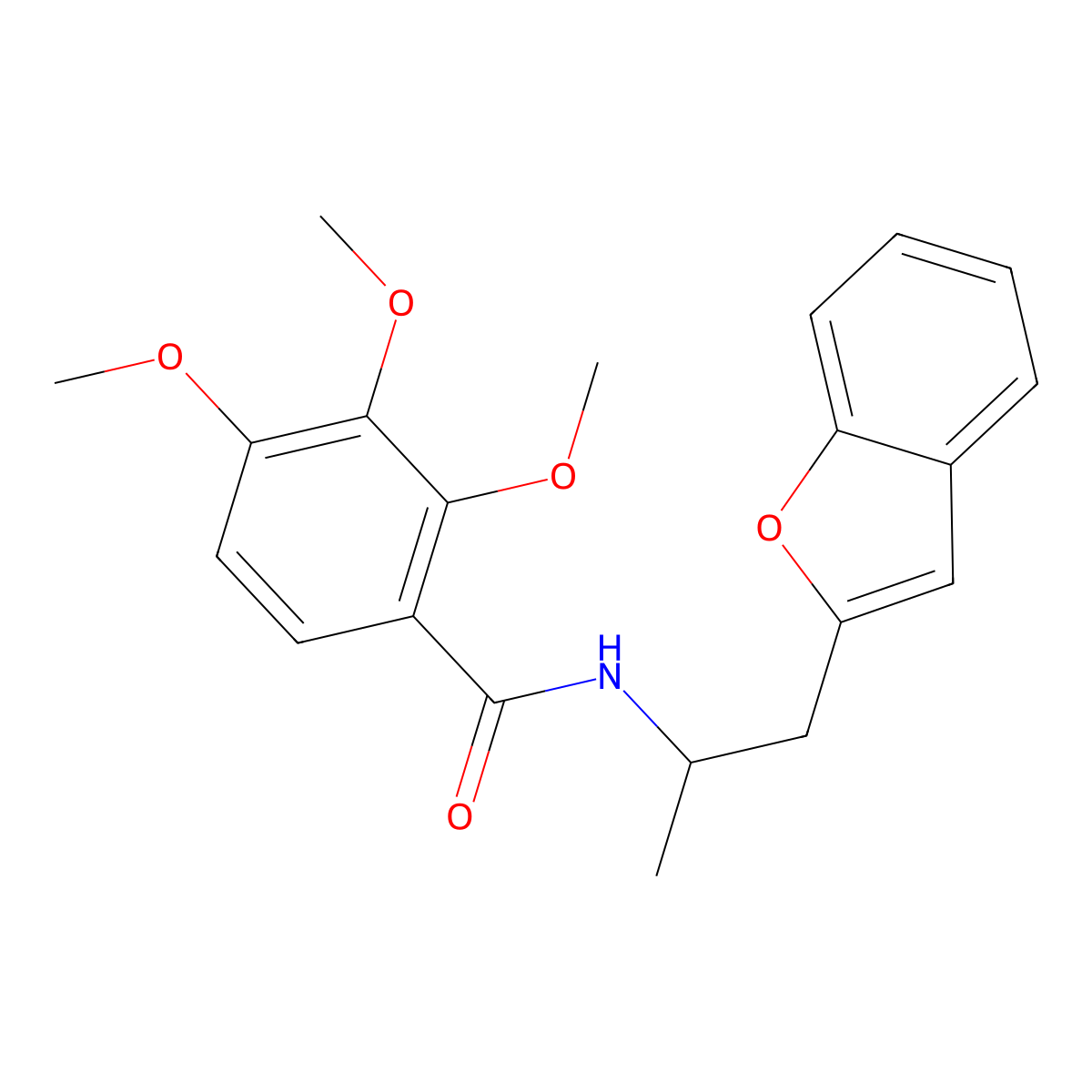 N-(1-(benzofuran-2-yl)propan-2-yl)-2,3,4-trimethoxybenzamide molecular structure, CAS 2034559-05-0