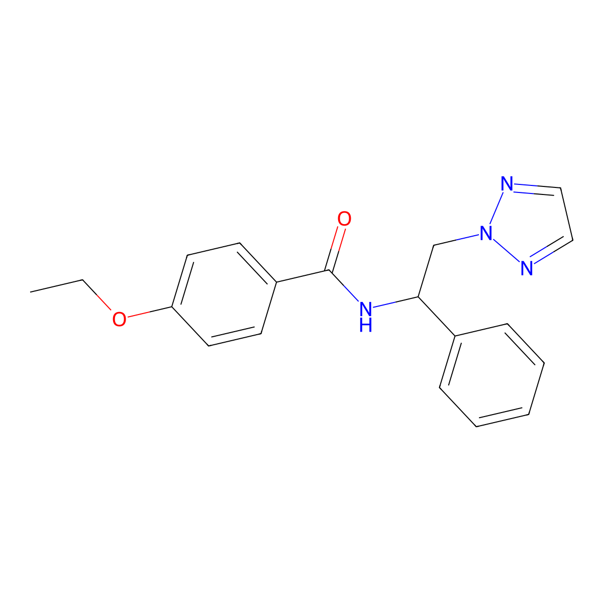 4-ethoxy-N-(1-phenyl-2-(2H-1,2,3-triazol-2-yl)ethyl)benzamide molecular structure, CAS 2034559-07-2