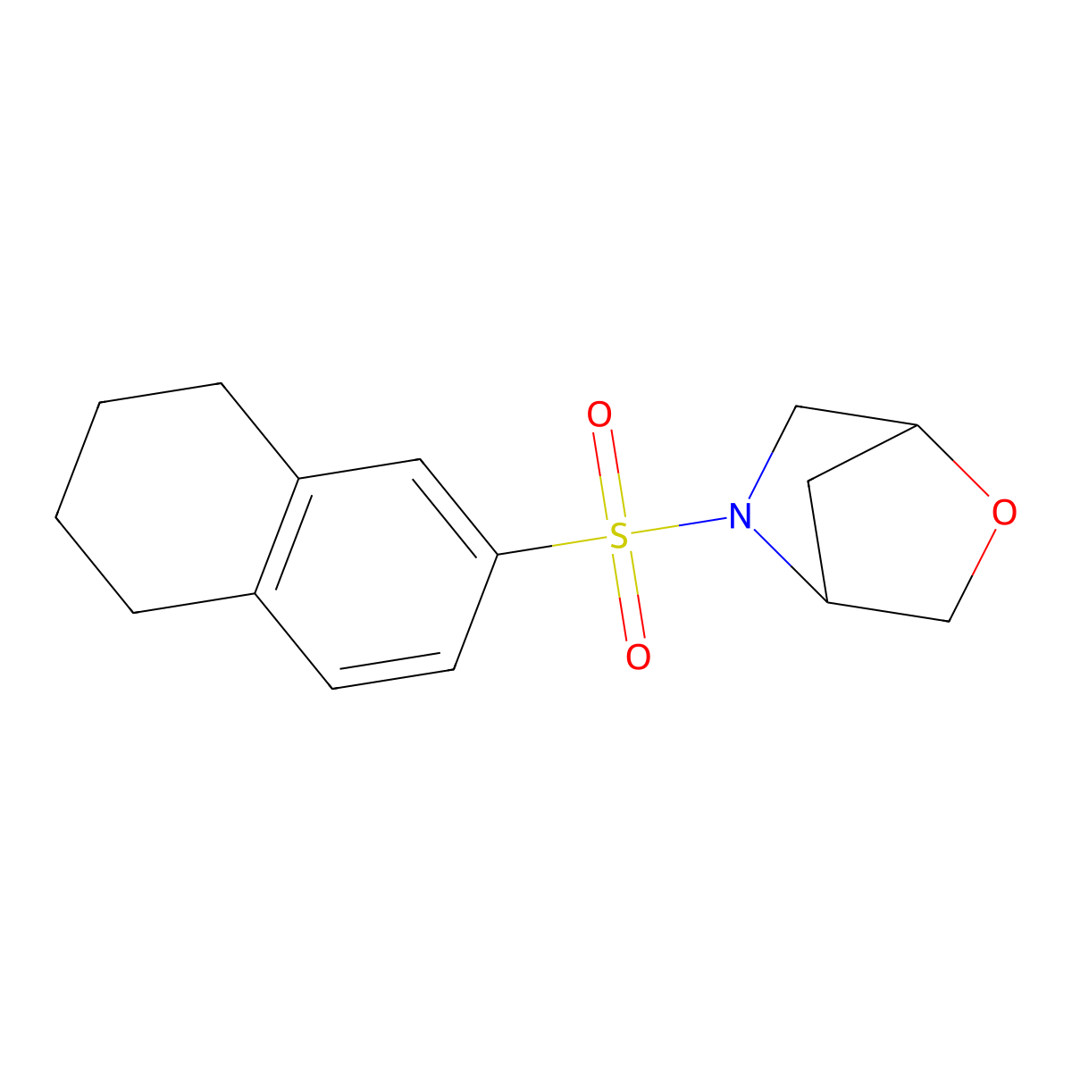 5-((5,6,7,8-Tetrahydronaphthalen-2-yl)sulfonyl)-2-oxa-5-azabicyclo[2.2.1]heptane molecular structure, CAS 2034559-08-3