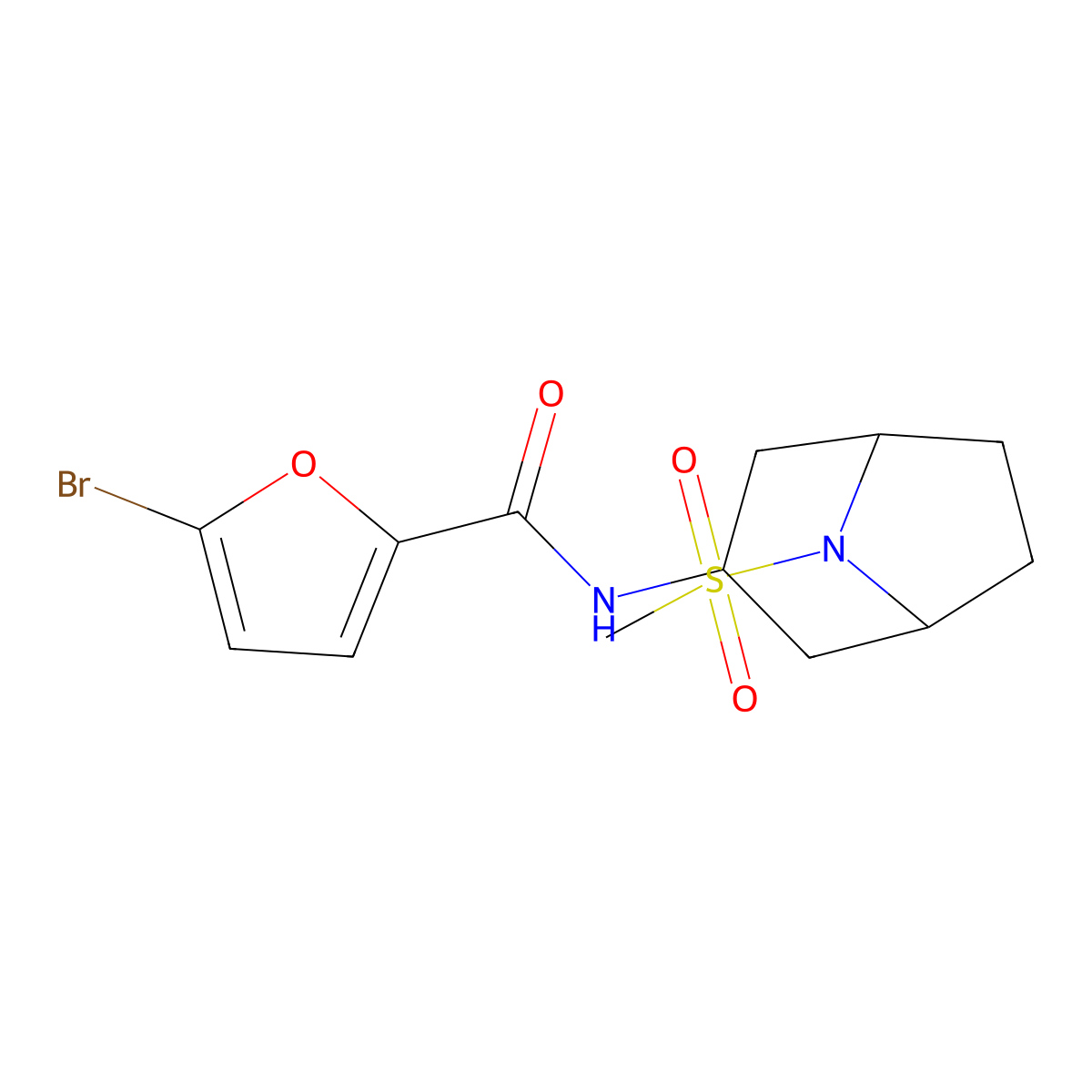 5-bromo-N-(8-(methylsulfonyl)-8-azabicyclo[3.2.1]octan-3-yl)furan-2-carboxamide molecular structure, CAS 2034559-10-7