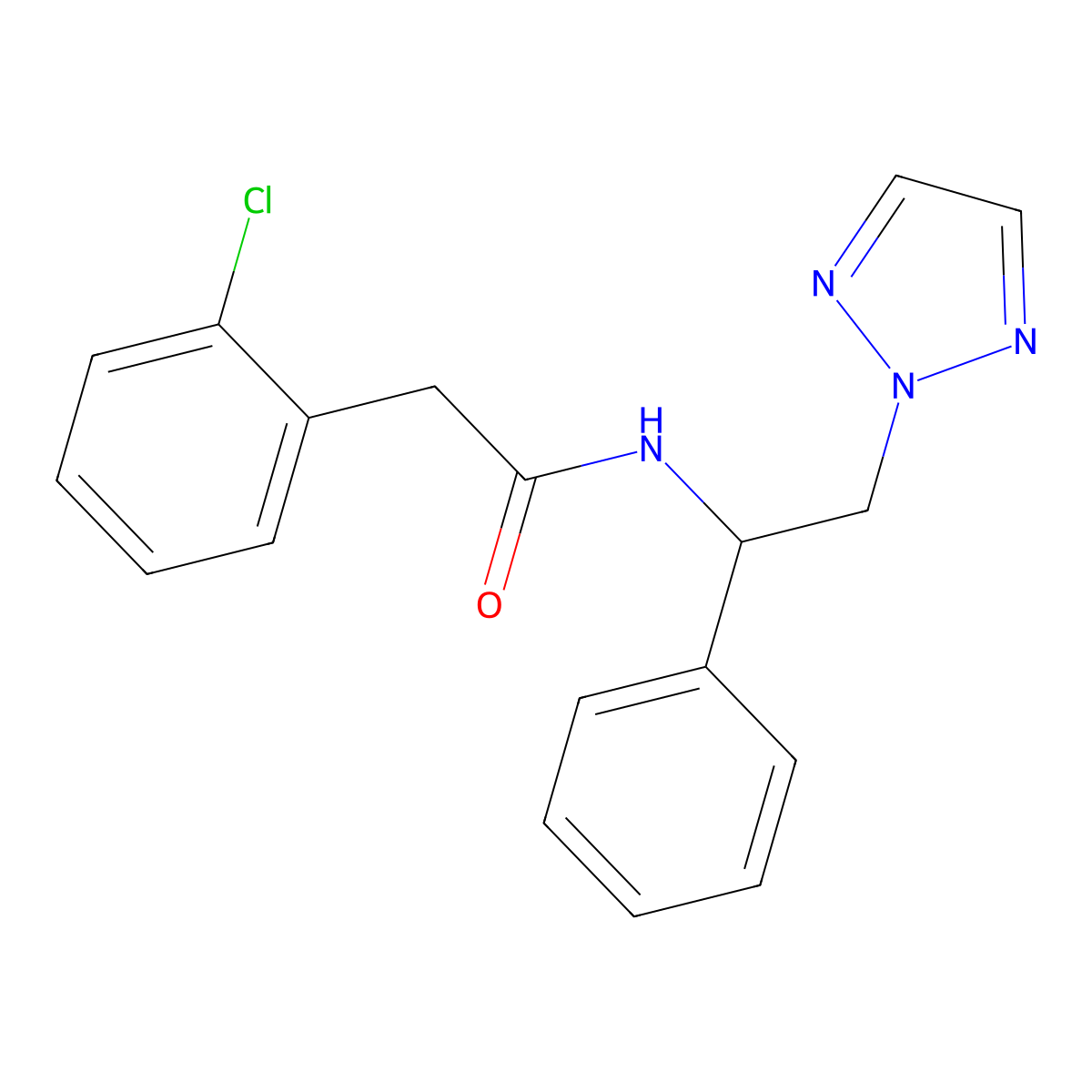 2-(2-chlorophenyl)-N-(1-phenyl-2-(2H-1,2,3-triazol-2-yl)ethyl)acetamide molecular structure, CAS 2034559-15-2