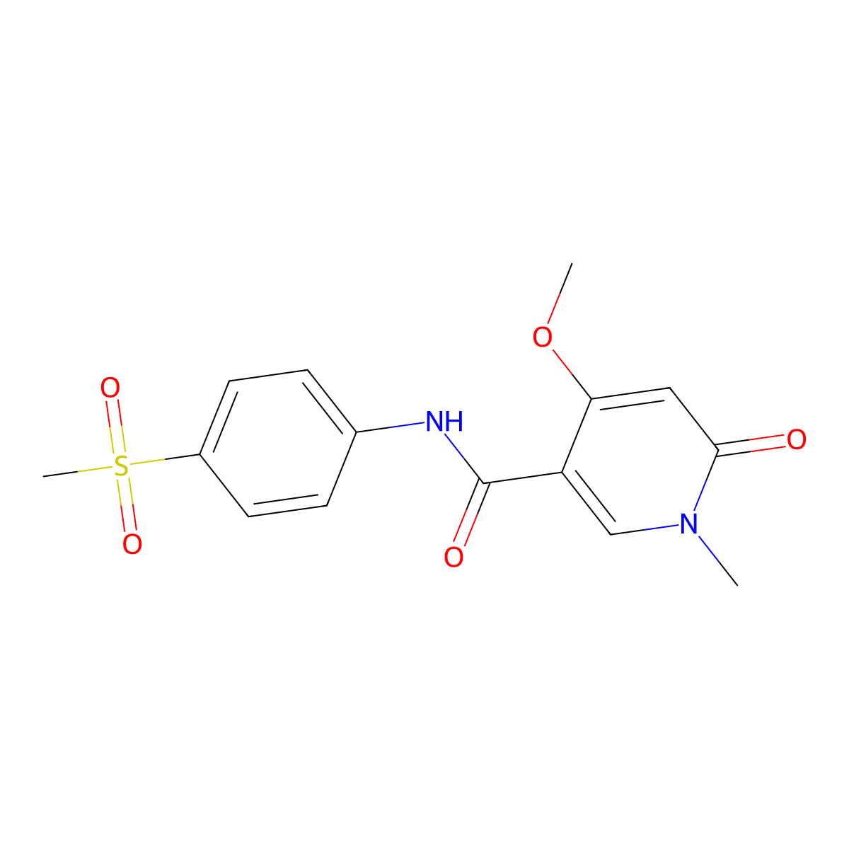 4-methoxy-1-methyl-N-(4-(methylsulfonyl)phenyl)-6-oxo-1,6-dihydropyridine-3-carboxamide molecular structure, CAS 2034559-21-0