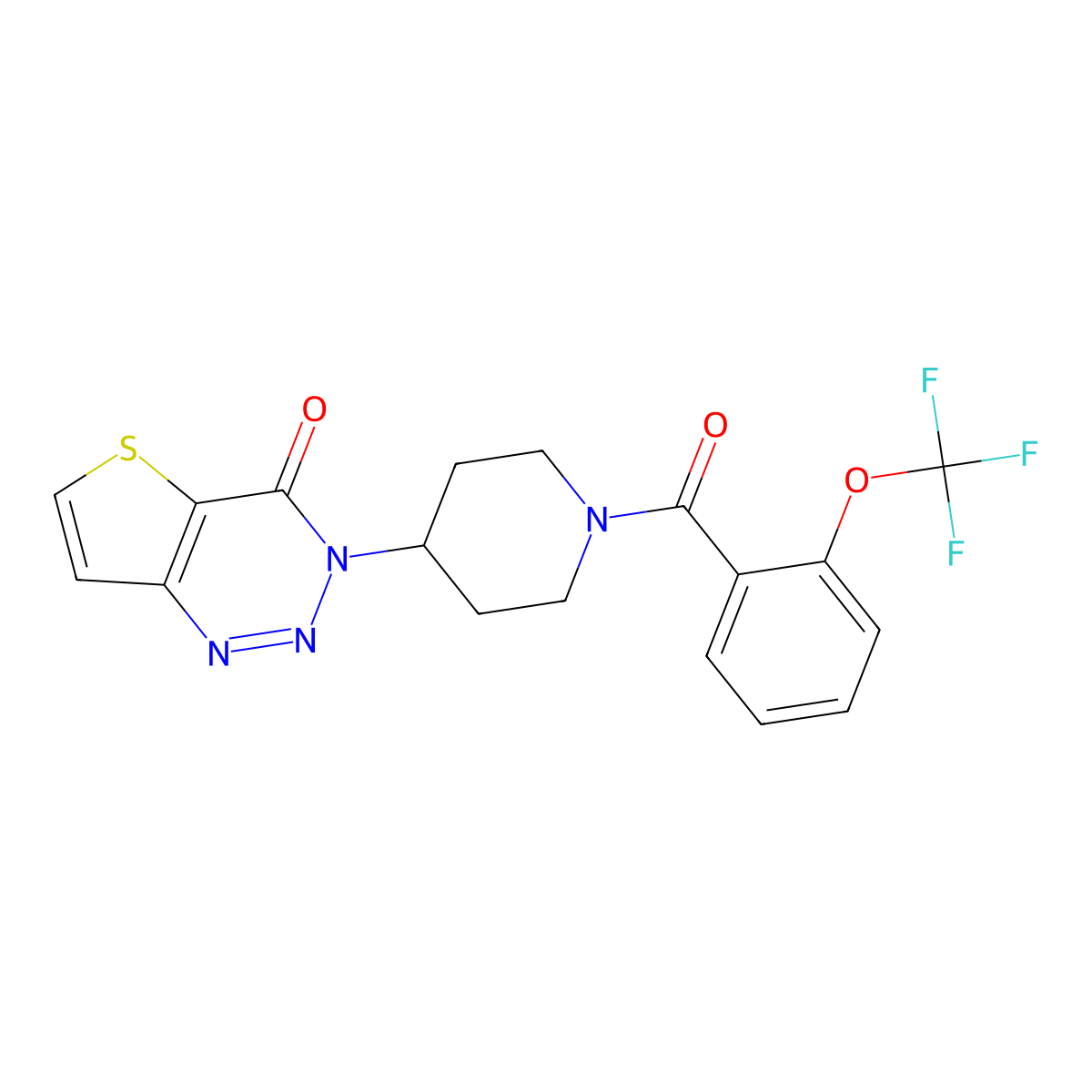 3-(1-(2-(trifluoromethoxy)benzoyl)piperidin-4-yl)thieno[3,2-d][1,2,3]triazin-4(3H)-one molecular structure, CAS 2034559-22-1