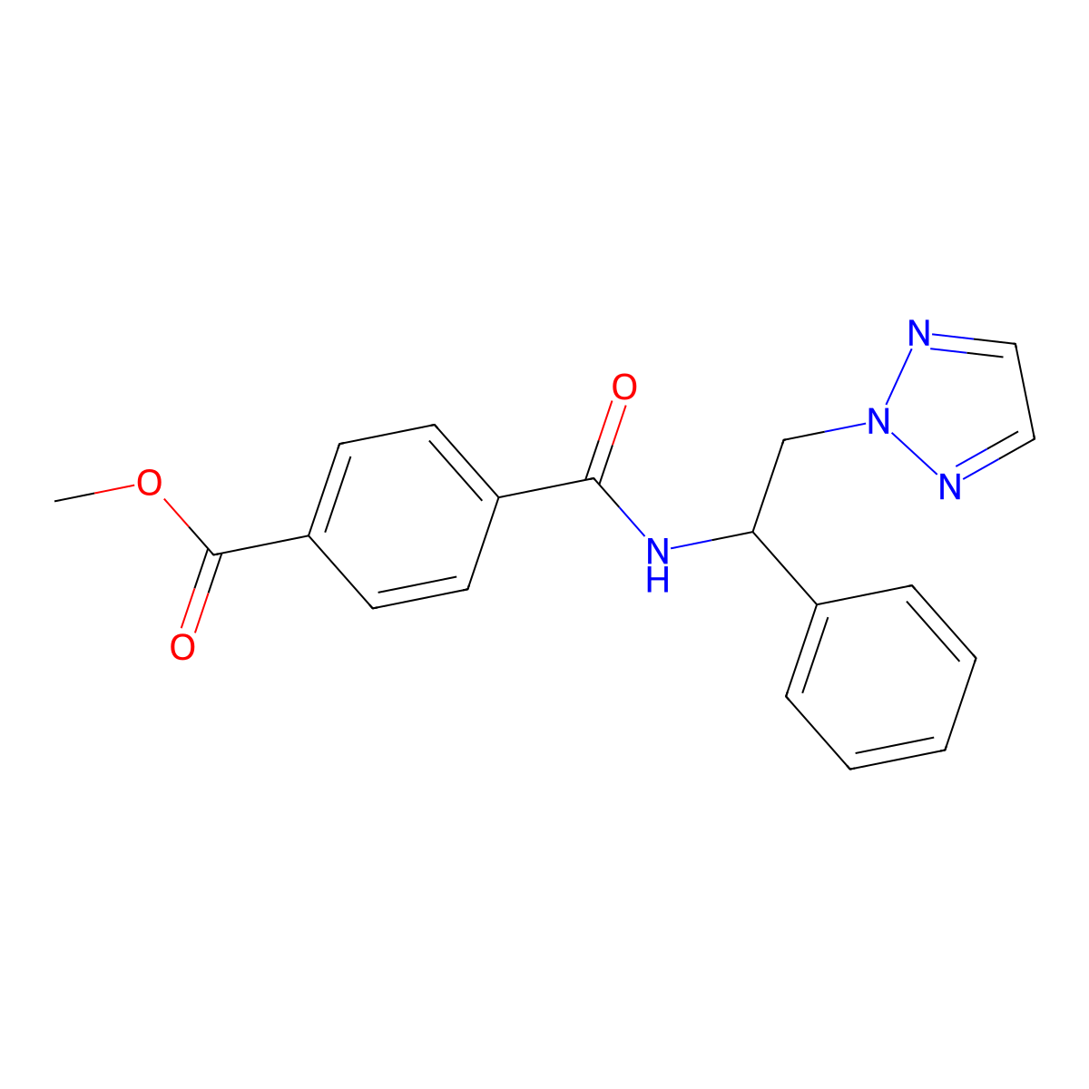 methyl 4-((1-phenyl-2-(2H-1,2,3-triazol-2-yl)ethyl)carbamoyl)benzoate molecular structure, CAS 2034559-24-3