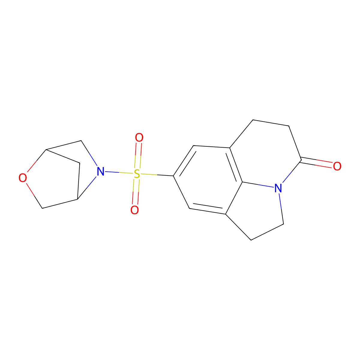 8-(2-oxa-5-azabicyclo[2.2.1]heptan-5-ylsulfonyl)-5,6-dihydro-1H-pyrrolo[3,2,1-ij]quinolin-4(2H)-one molecular structure, CAS 2034559-30-1