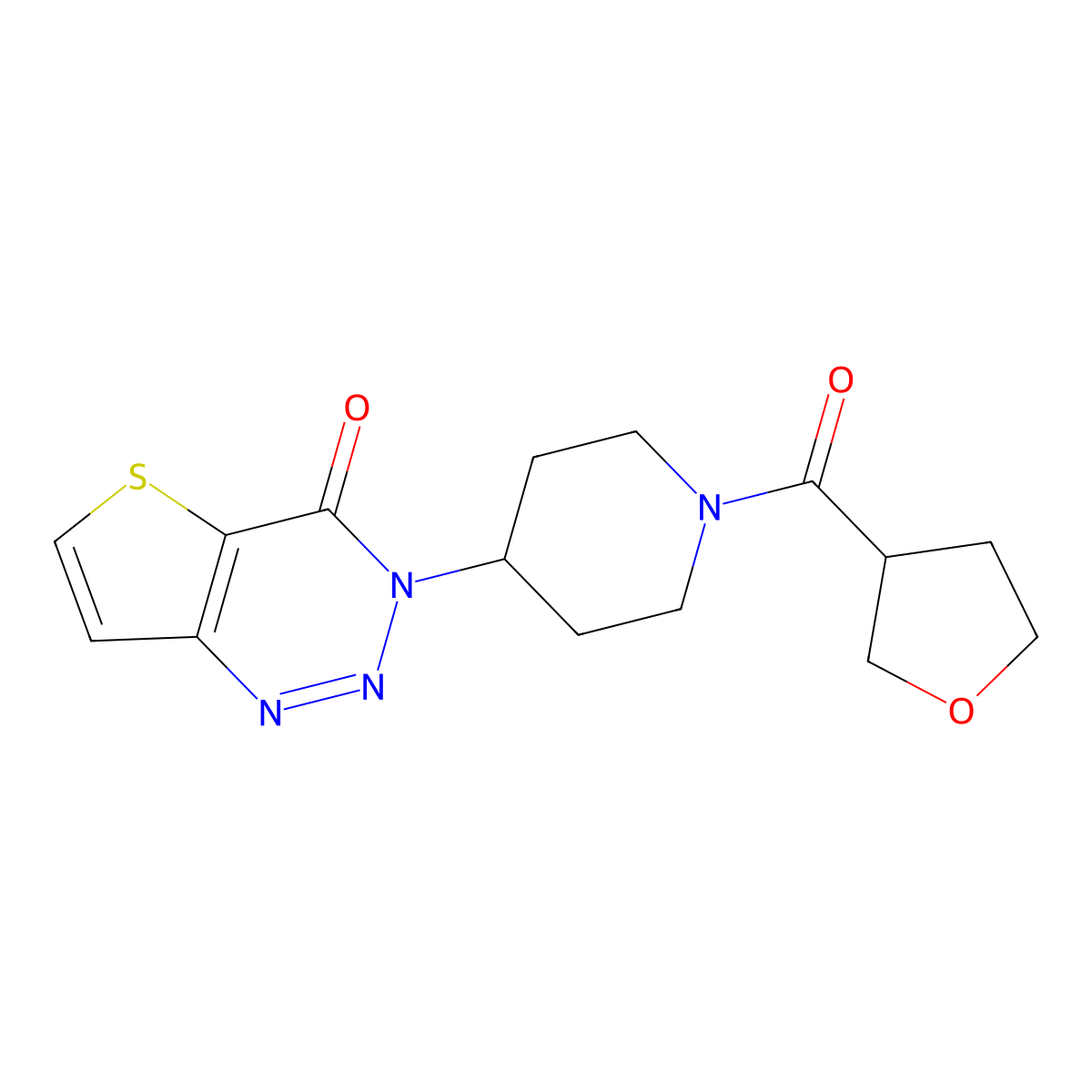 3-(1-(tetrahydrofuran-3-carbonyl)piperidin-4-yl)thieno[3,2-d][1,2,3]triazin-4(3H)-one molecular structure, CAS 2034559-32-3