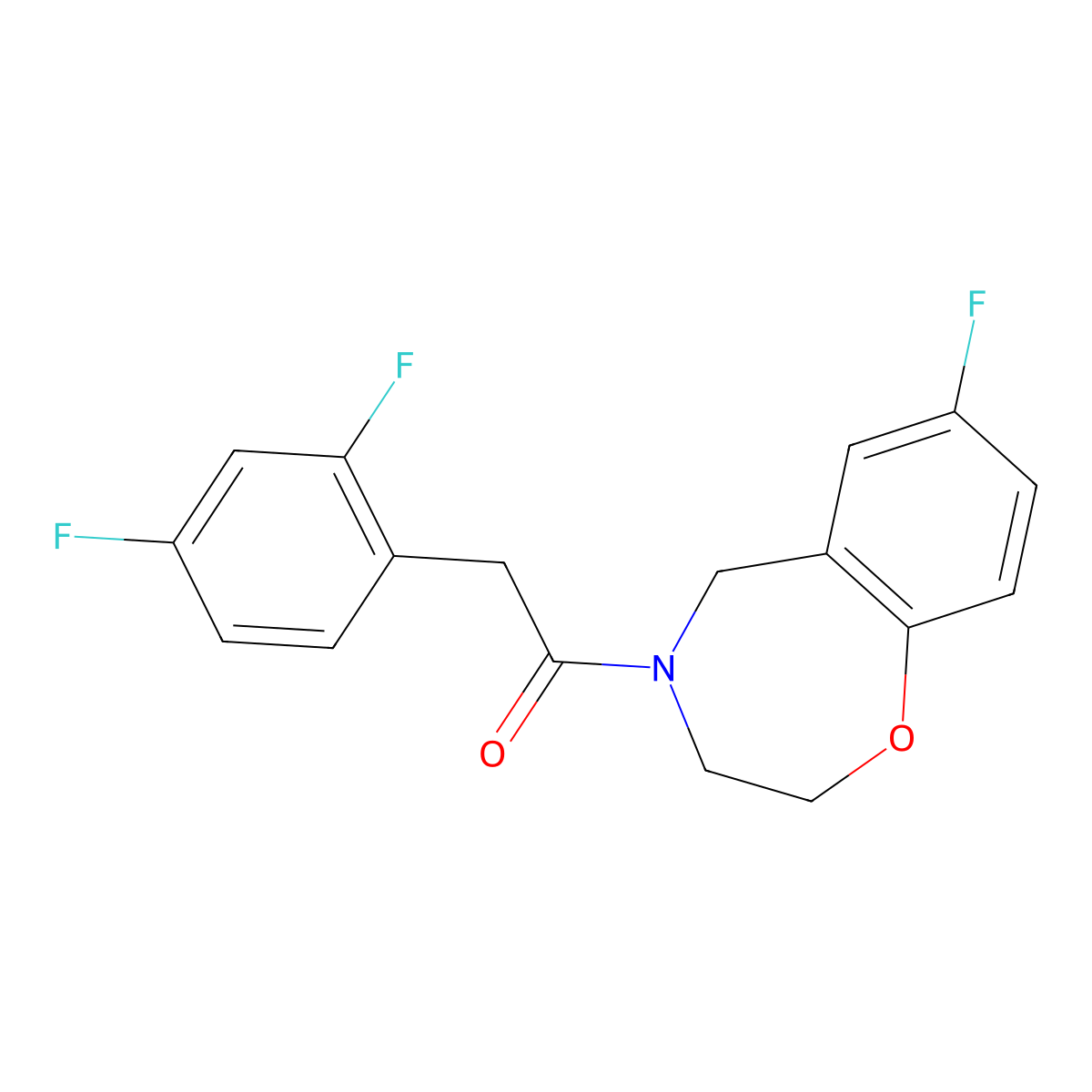 2-(2,4-difluorophenyl)-1-(7-fluoro-2,3-dihydrobenzo[f][1,4]oxazepin-4(5H)-yl)ethanone molecular structure, CAS 2034559-37-8