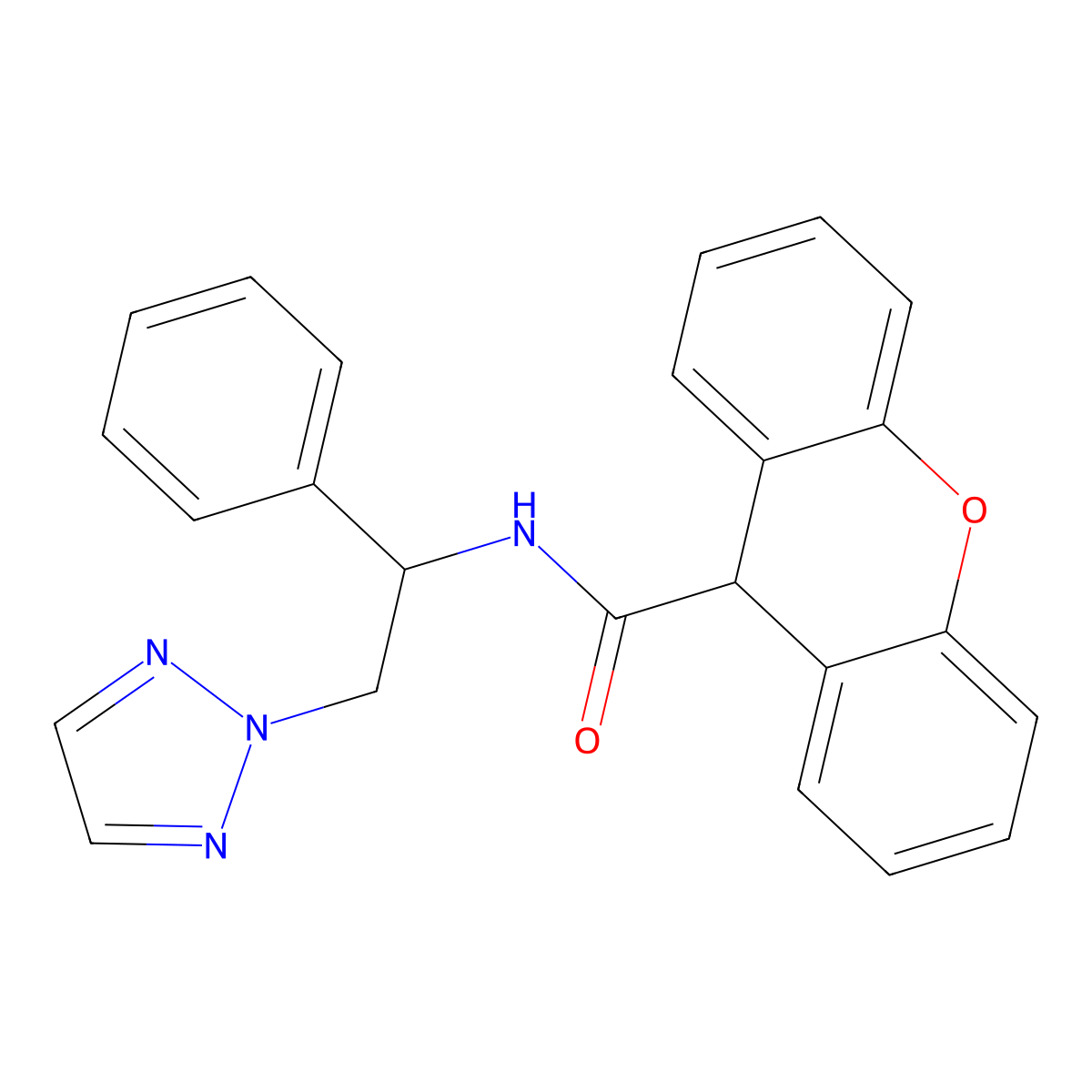 N-[1-phenyl-2-(2H-1,2,3-triazol-2-yl)ethyl]-9H-xanthene-9-carboxamide molecular structure, CAS 2034559-46-9