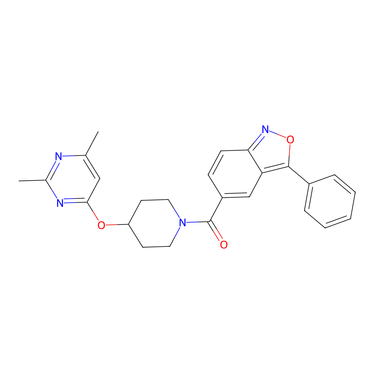 (4-((2,6-Dimethylpyrimidin-4-yl)oxy)piperidin-1-yl)(3-phenylbenzo[c]isoxazol-5-yl)methanone molecular structure, CAS 2034559-49-2