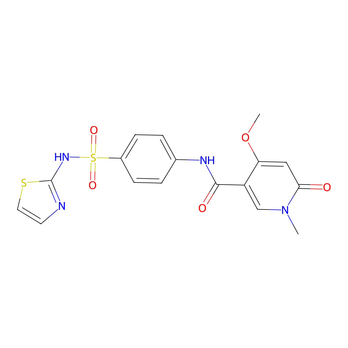 4-methoxy-1-methyl-6-oxo-N-(4-(N-(thiazol-2-yl)sulfamoyl)phenyl)-1,6-dihydropyridine-3-carboxamide molecular structure, CAS 2034559-51-6