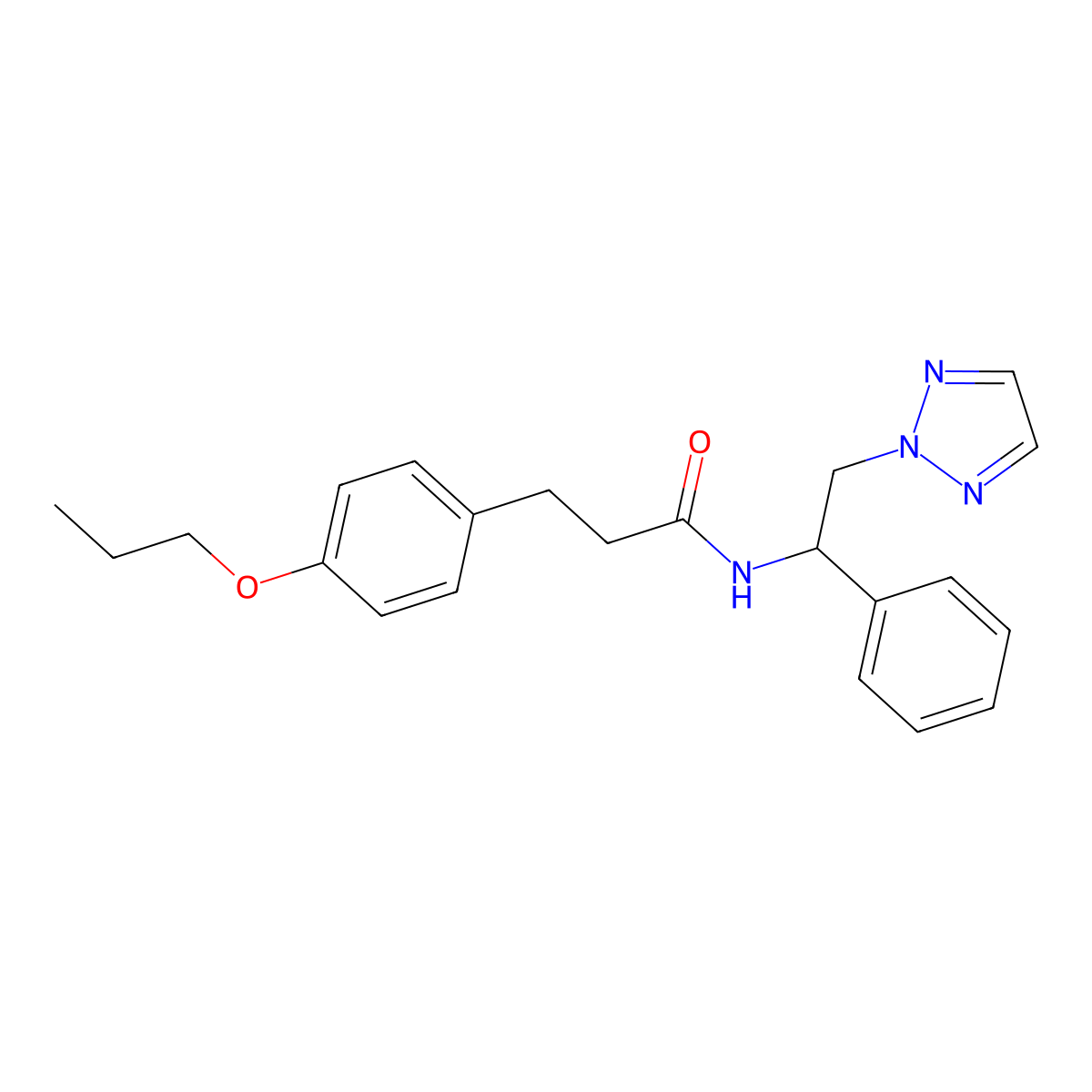 N-[1-phenyl-2-(2H-1,2,3-triazol-2-yl)ethyl]-3-(4-propoxyphenyl)propanamide molecular structure, CAS 2034559-56-1