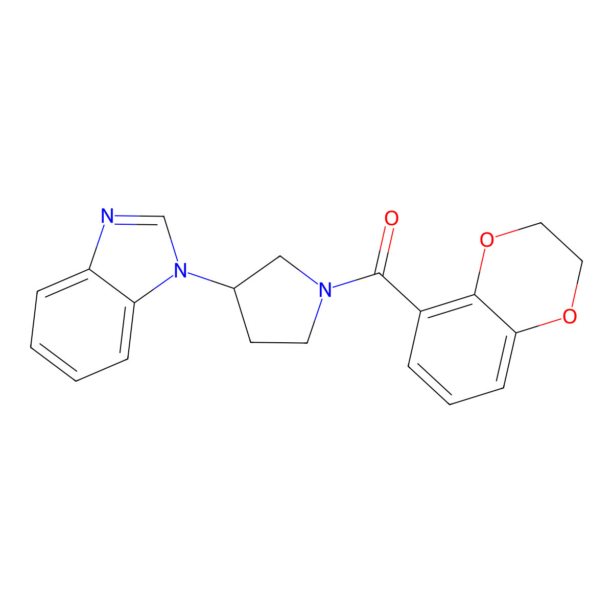 (3-(1H-benzo[d]imidazol-1-yl)pyrrolidin-1-yl)(2,3-dihydrobenzo[b][1,4]dioxin-5-yl)methanone molecular structure, CAS 2034559-58-3