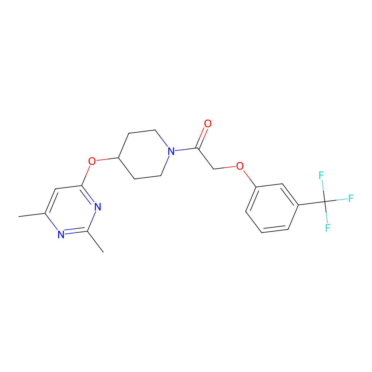 1-(4-((2,6-Dimethylpyrimidin-4-yl)oxy)piperidin-1-yl)-2-(3-(trifluoromethyl)phenoxy)ethanone molecular structure, CAS 2034559-66-3