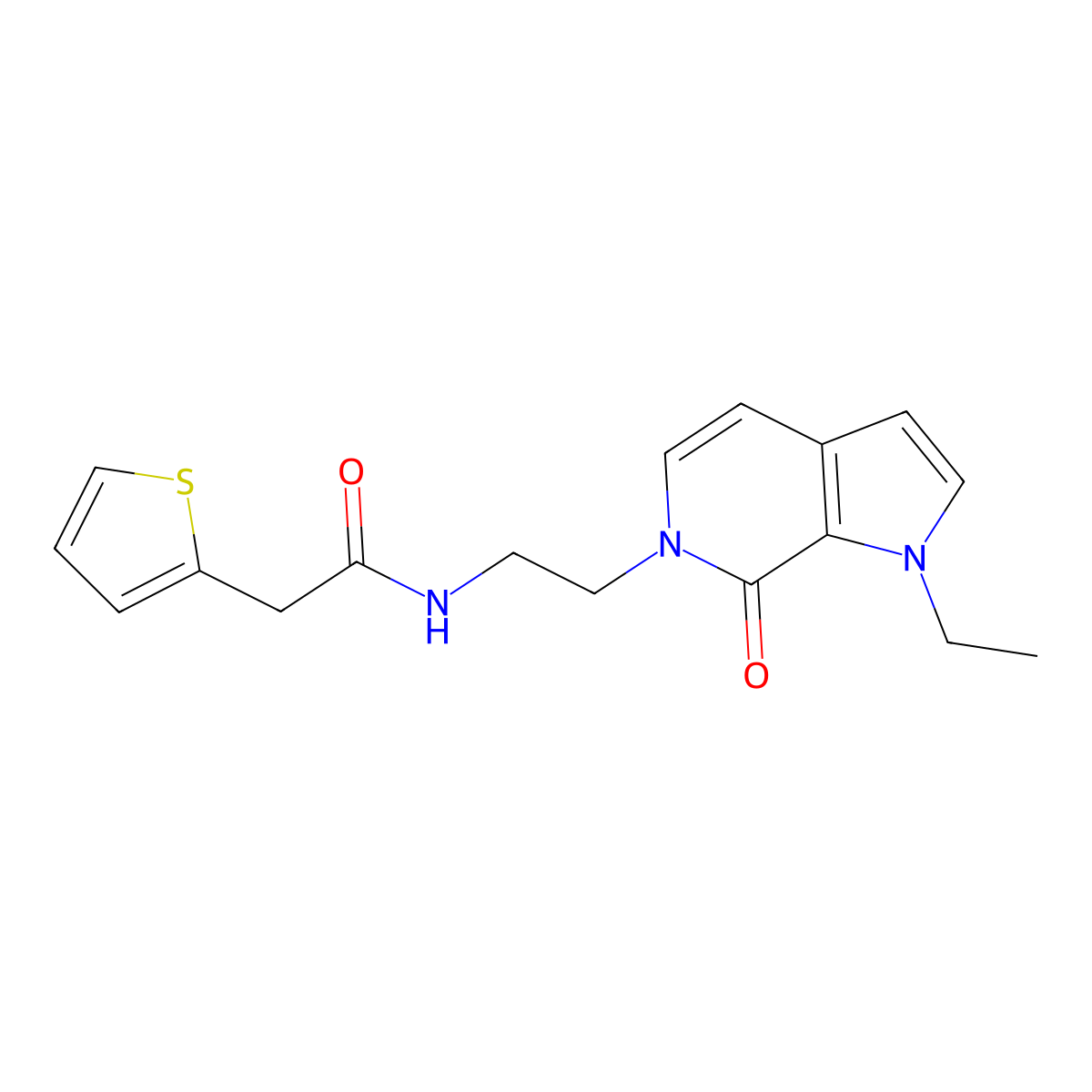 N-(2-(1-ethyl-7-oxo-1H-pyrrolo[2,3-c]pyridin-6(7H)-yl)ethyl)-2-(thiophen-2-yl)acetamide molecular structure, CAS 2034559-68-5