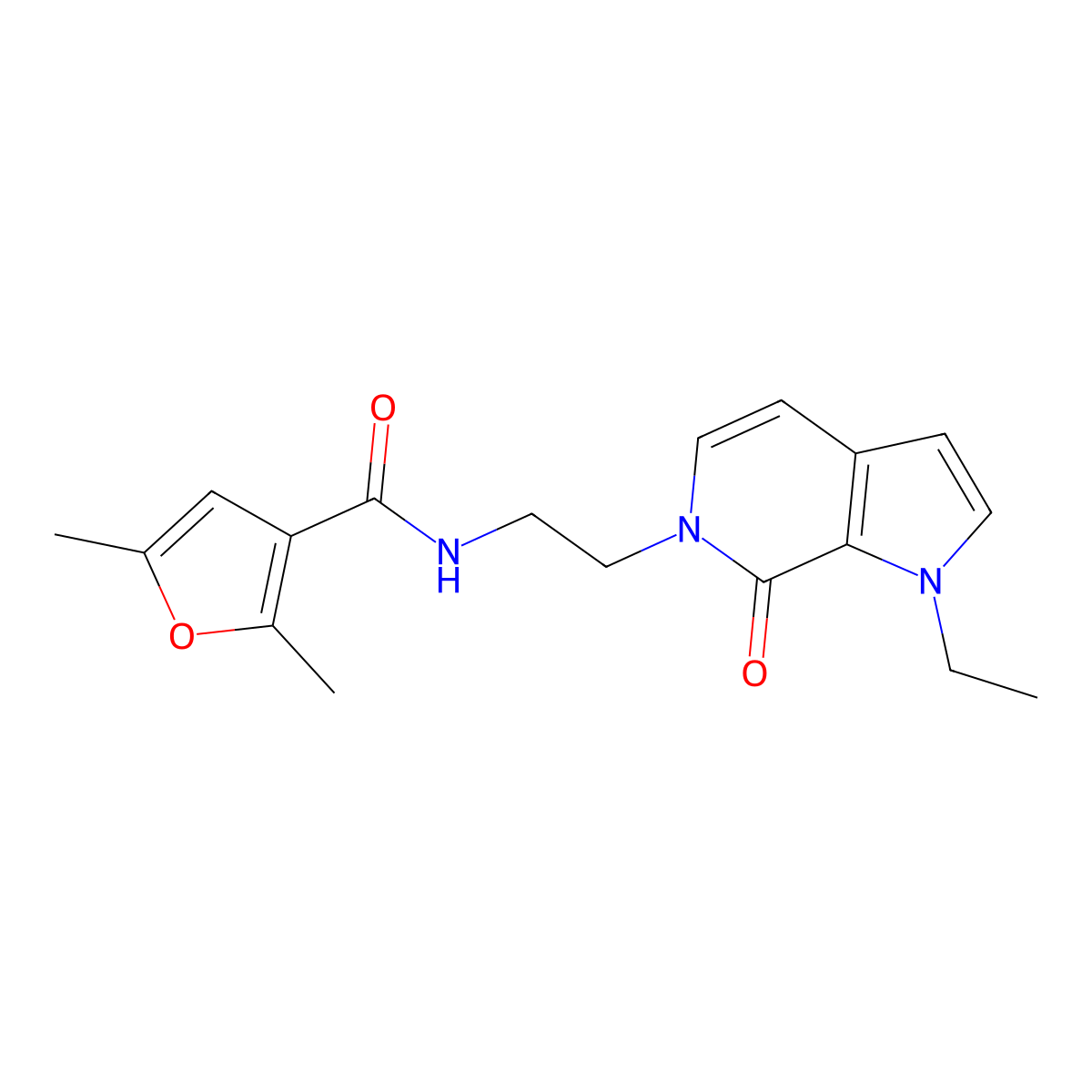 N-(2-(1-ethyl-7-oxo-1H-pyrrolo[2,3-c]pyridin-6(7H)-yl)ethyl)-2,5-dimethylfuran-3-carboxamide molecular structure, CAS 2034559-74-3