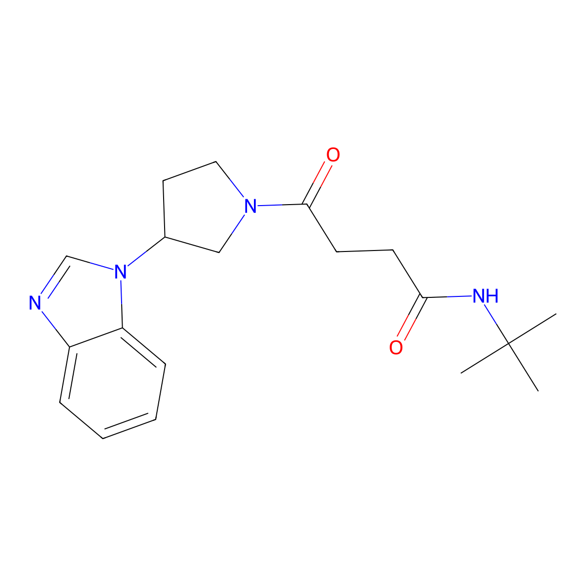 4-(3-(1H-benzo[d]imidazol-1-yl)pyrrolidin-1-yl)-N-(tert-butyl)-4-oxobutanamide molecular structure, CAS 2034559-79-8