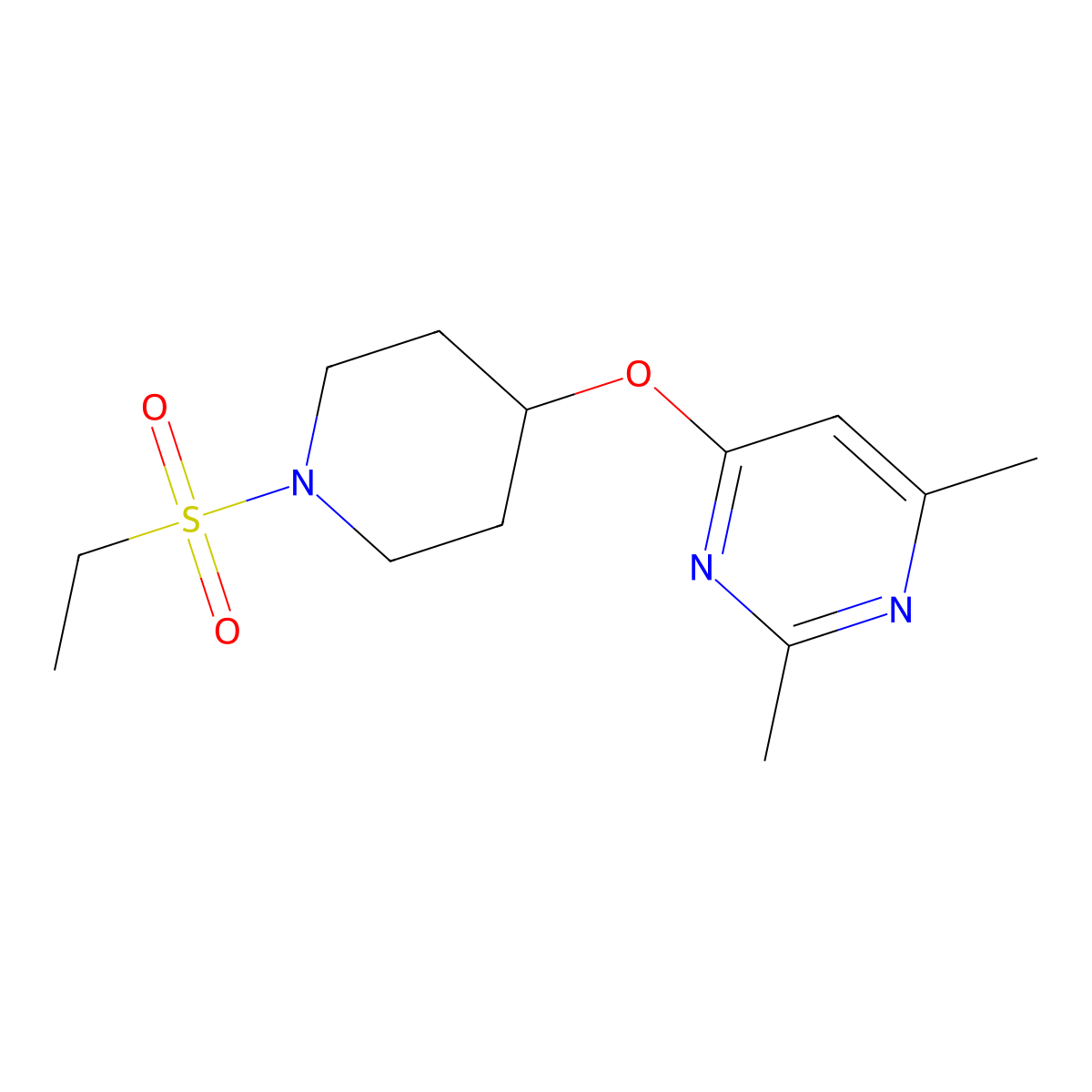 4-((1-(Ethylsulfonyl)piperidin-4-yl)oxy)-2,6-dimethylpyrimidine molecular structure, CAS 2034559-80-1