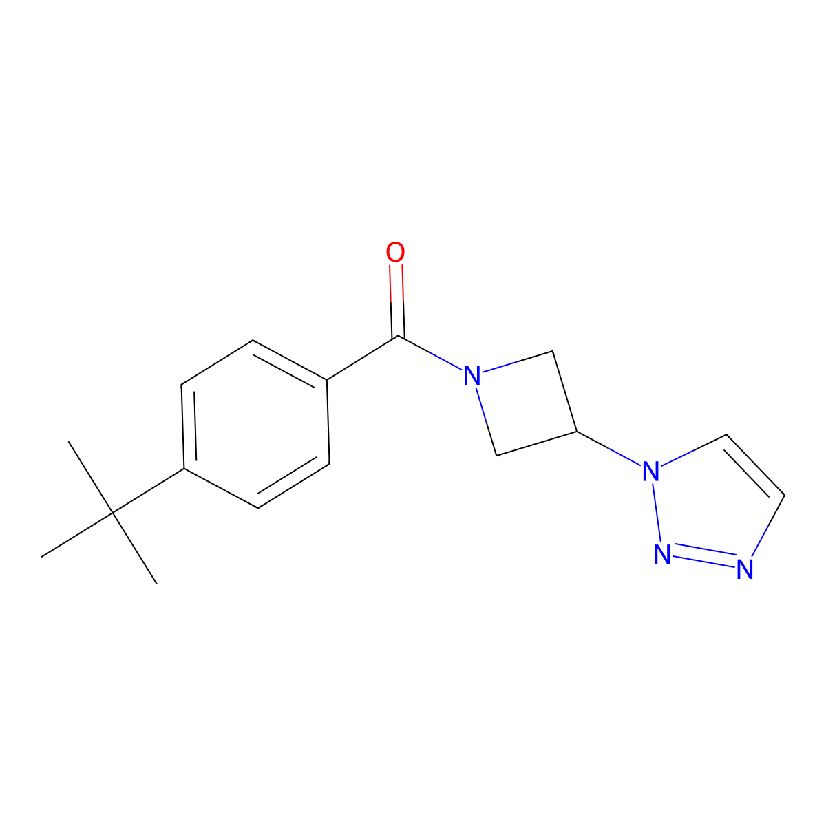 (3-(1H-1,2,3-triazol-1-yl)azetidin-1-yl)(4-(tert-butyl)phenyl)methanone molecular structure, CAS 2034559-94-7