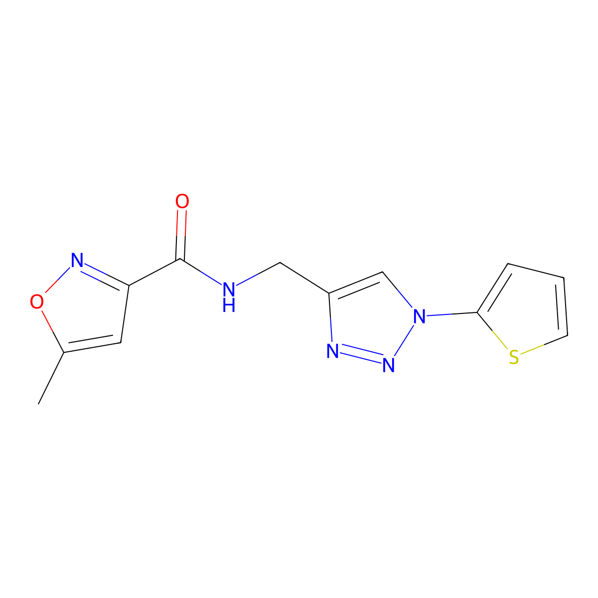5-methyl-N-((1-(thiophen-2-yl)-1H-1,2,3-triazol-4-yl)methyl)isoxazole-3-carboxamide molecular structure, CAS 2034560-29-5