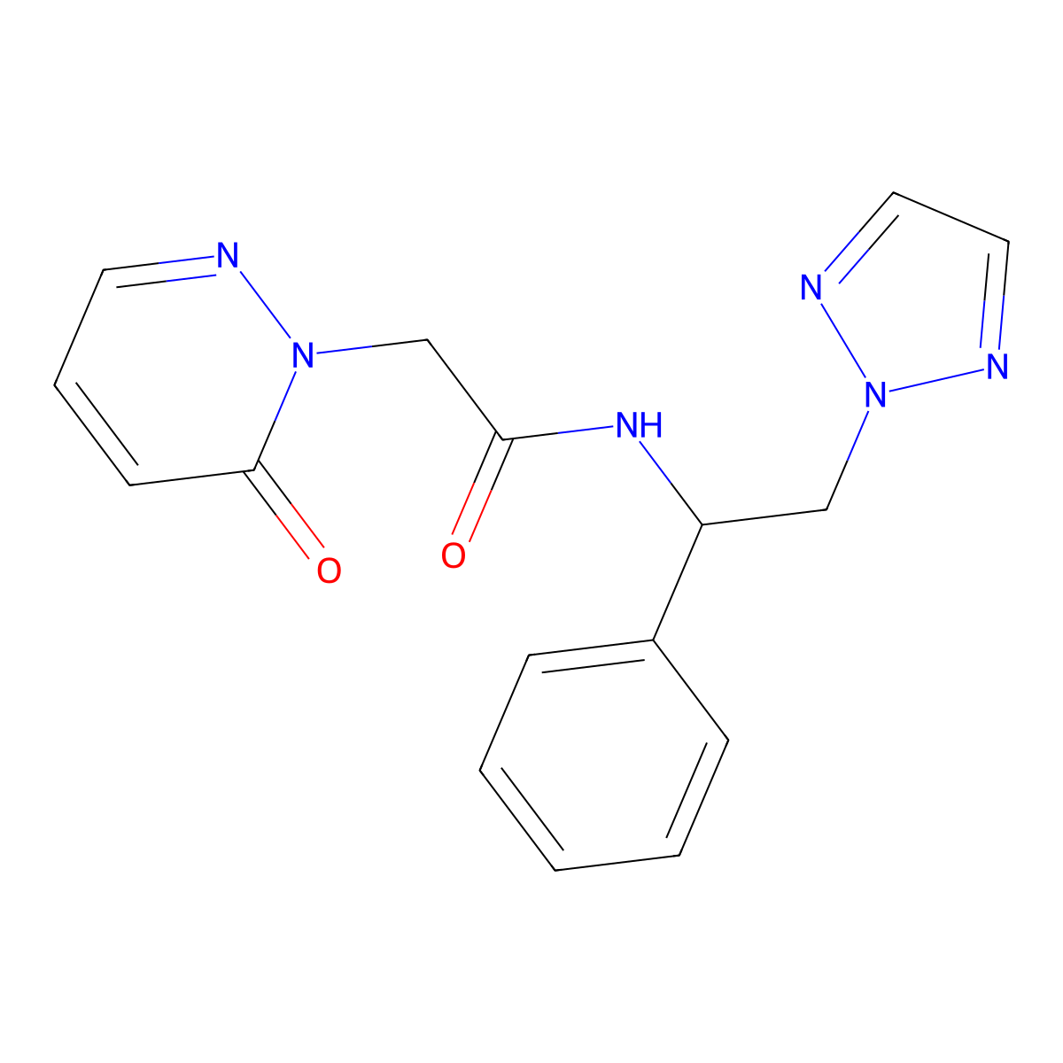 2-(6-oxopyridazin-1(6H)-yl)-N-(1-phenyl-2-(2H-1,2,3-triazol-2-yl)ethyl)acetamide molecular structure, CAS 2034560-30-8