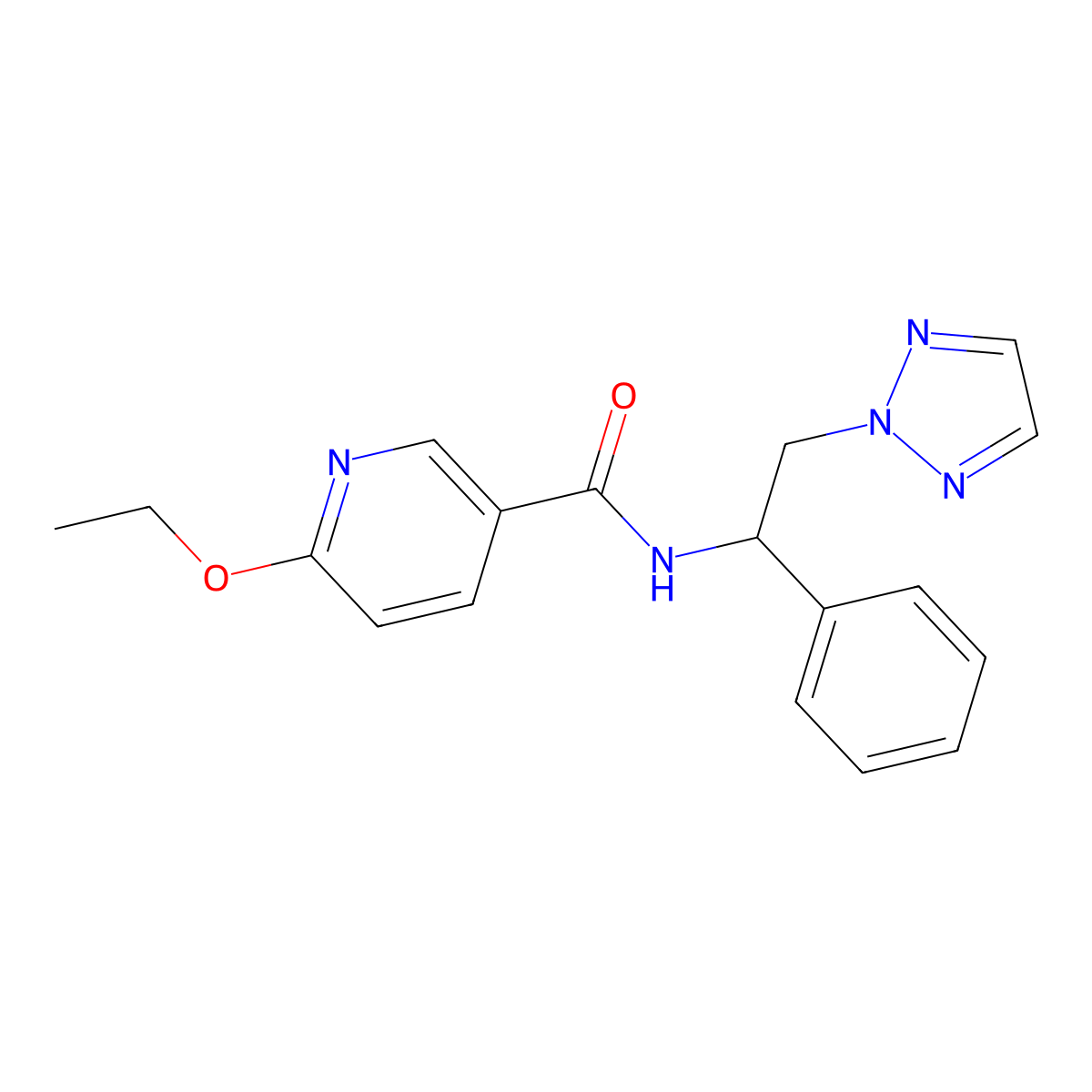6-ethoxy-N-(1-phenyl-2-(2H-1,2,3-triazol-2-yl)ethyl)nicotinamide molecular structure, CAS 2034560-54-6