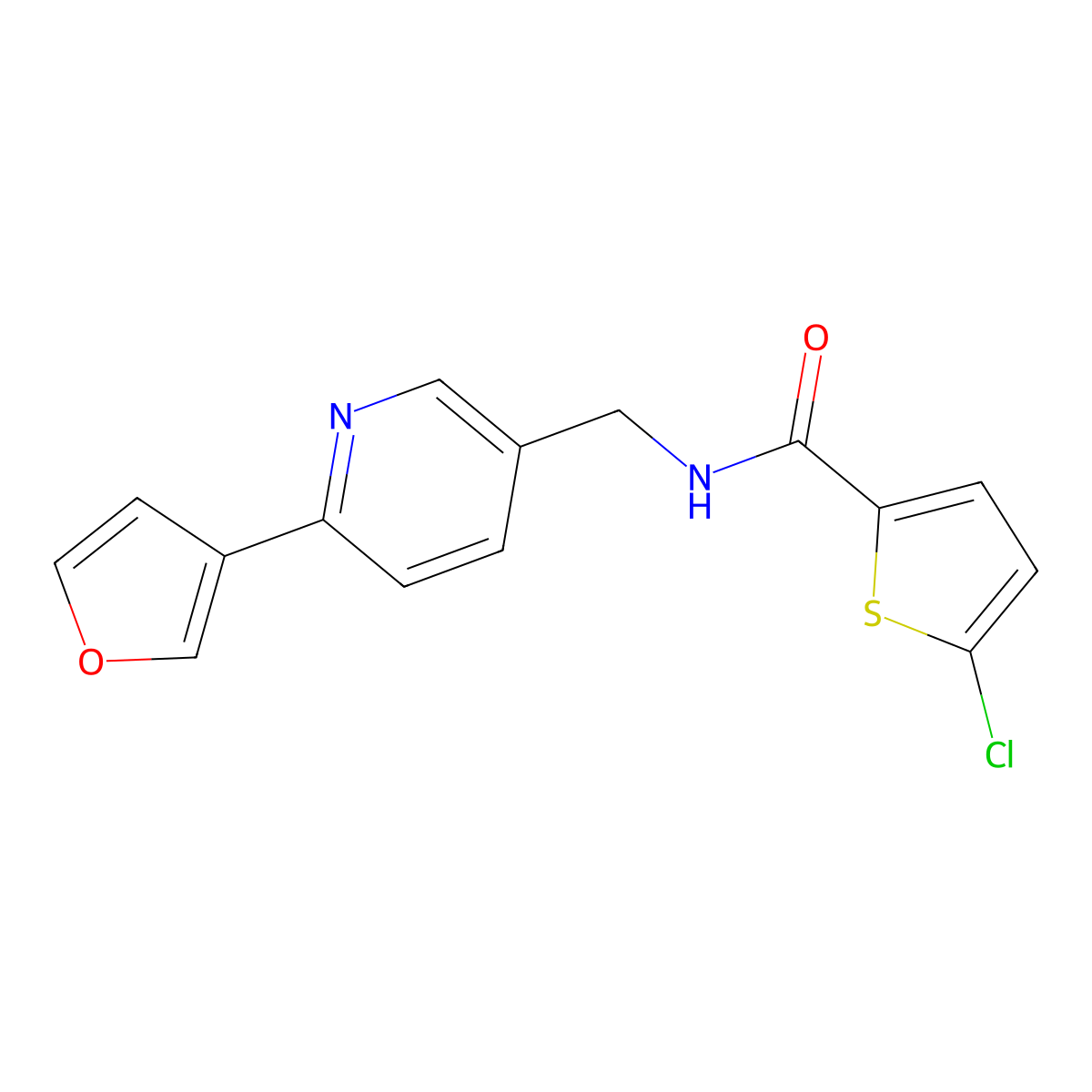 5-chloro-N-((6-(furan-3-yl)pyridin-3-yl)methyl)thiophene-2-carboxamide molecular structure, CAS 2034560-62-6