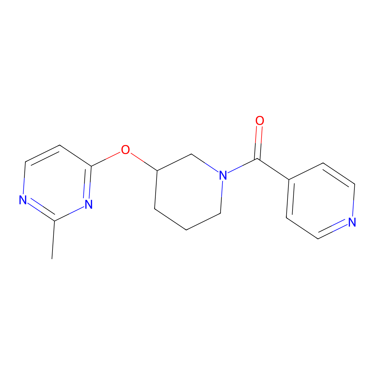 (3-((2-Methylpyrimidin-4-yl)oxy)piperidin-1-yl)(pyridin-4-yl)methanone molecular structure, CAS 2034560-77-3