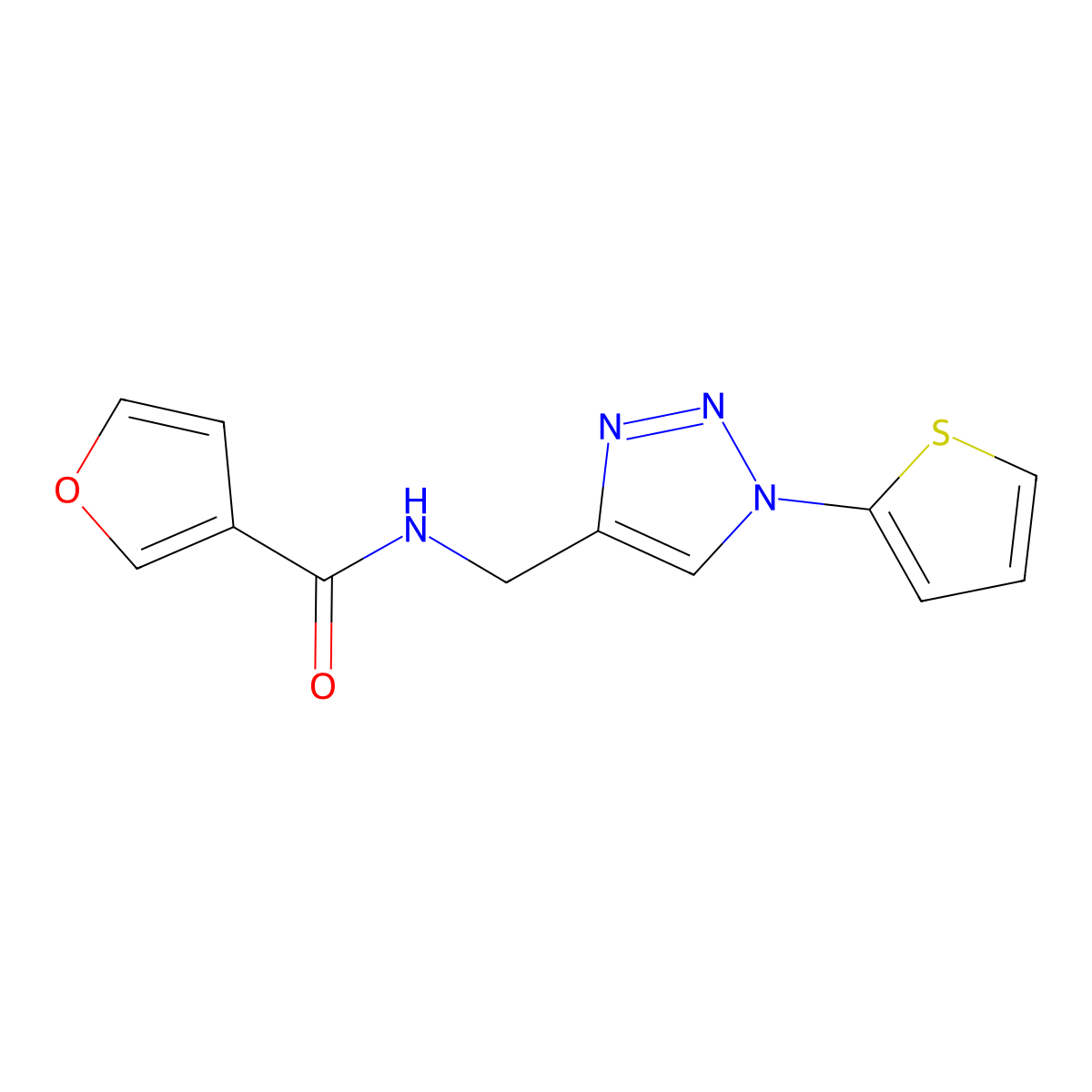 N-{[1-(thiophen-2-yl)-1H-1,2,3-triazol-4-yl]methyl}furan-3-carboxamide molecular structure, CAS 2034560-83-1
